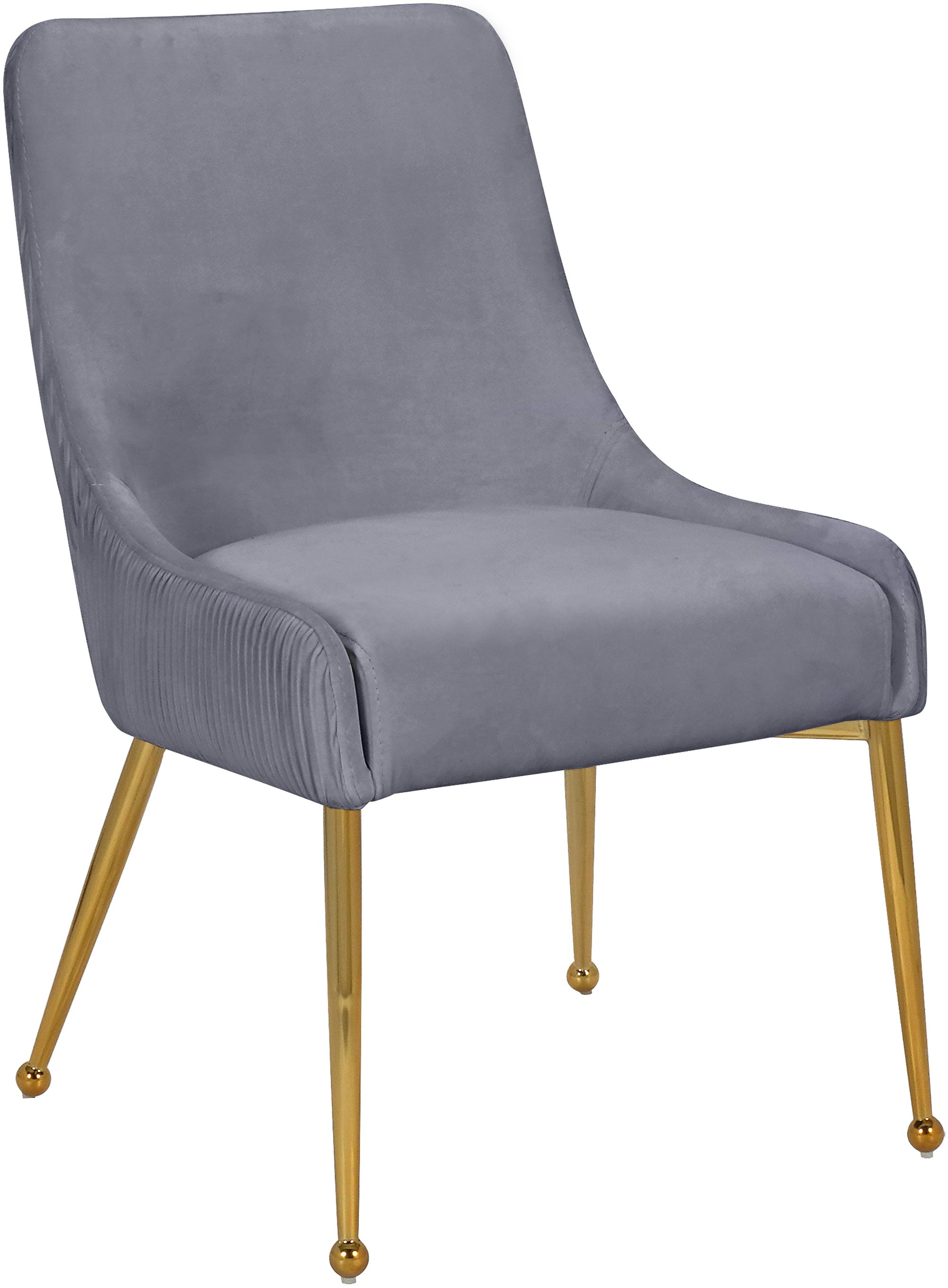 Ace Velvet Dining Chair with Polished Gold Legs