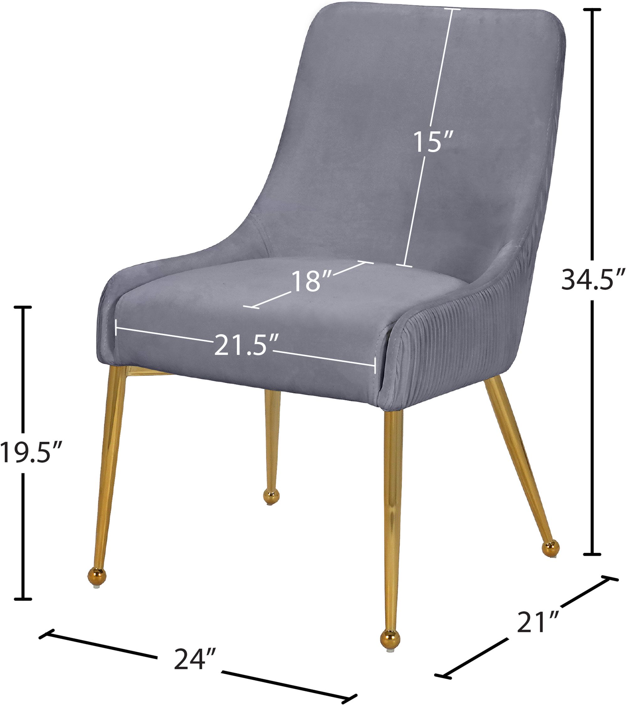 Ace Velvet Dining Chair with Polished Gold Legs