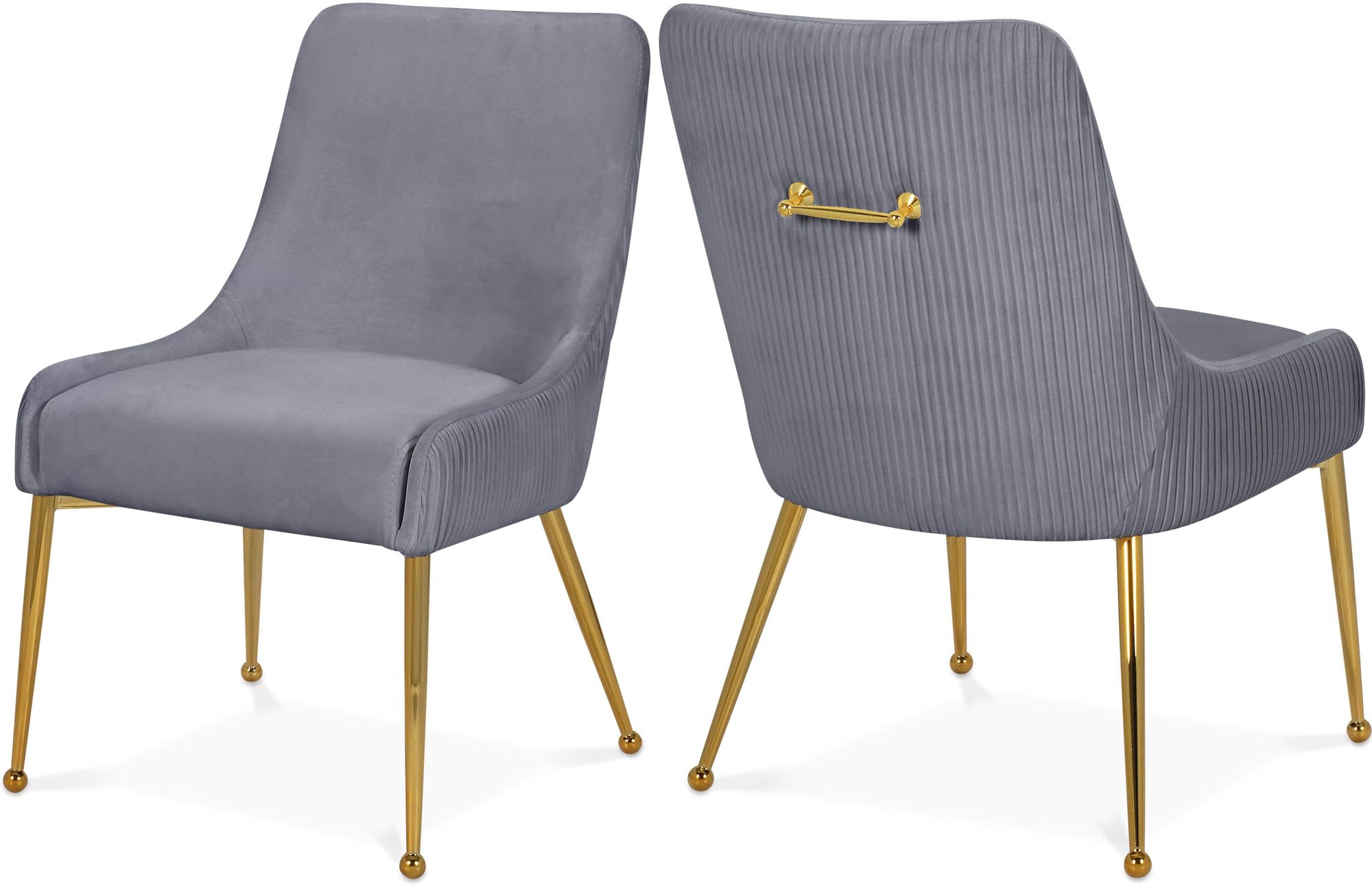 Ace Velvet Dining Chair with Polished Gold Legs