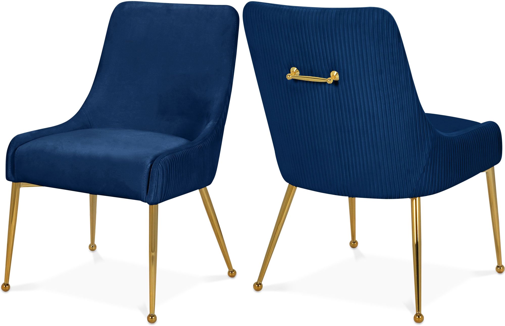 Ace Velvet Dining Chair with Polished Gold Legs
