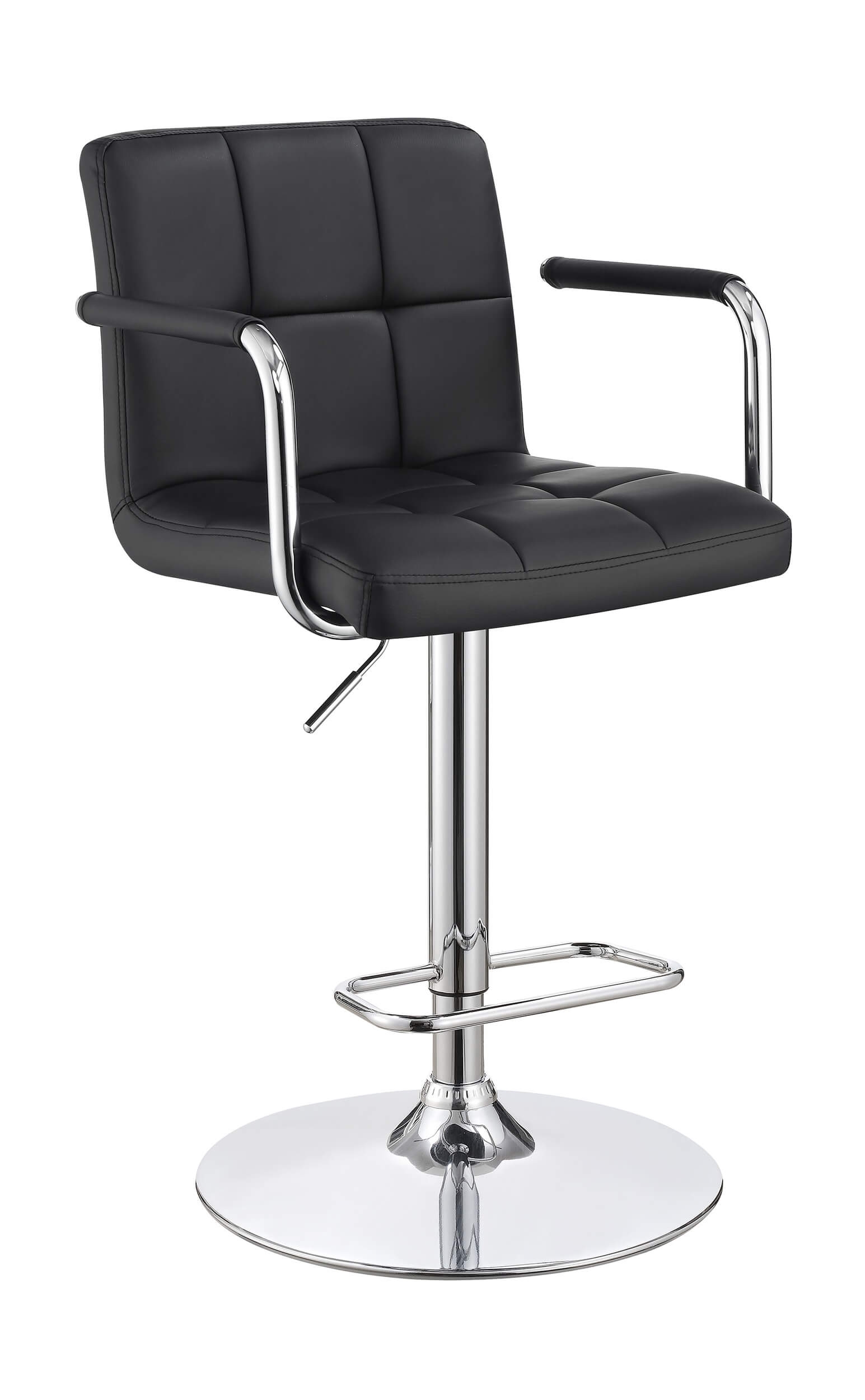 Palomar Leatherette Bar Stool with Adjustable Chrome Base