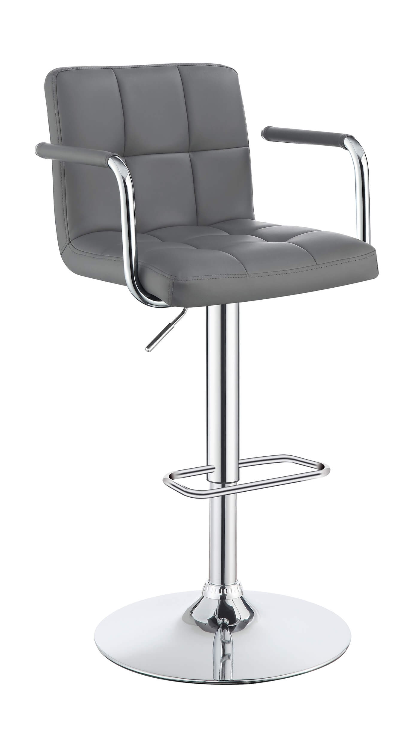 Palomar Leatherette Bar Stool with Adjustable Chrome Base
