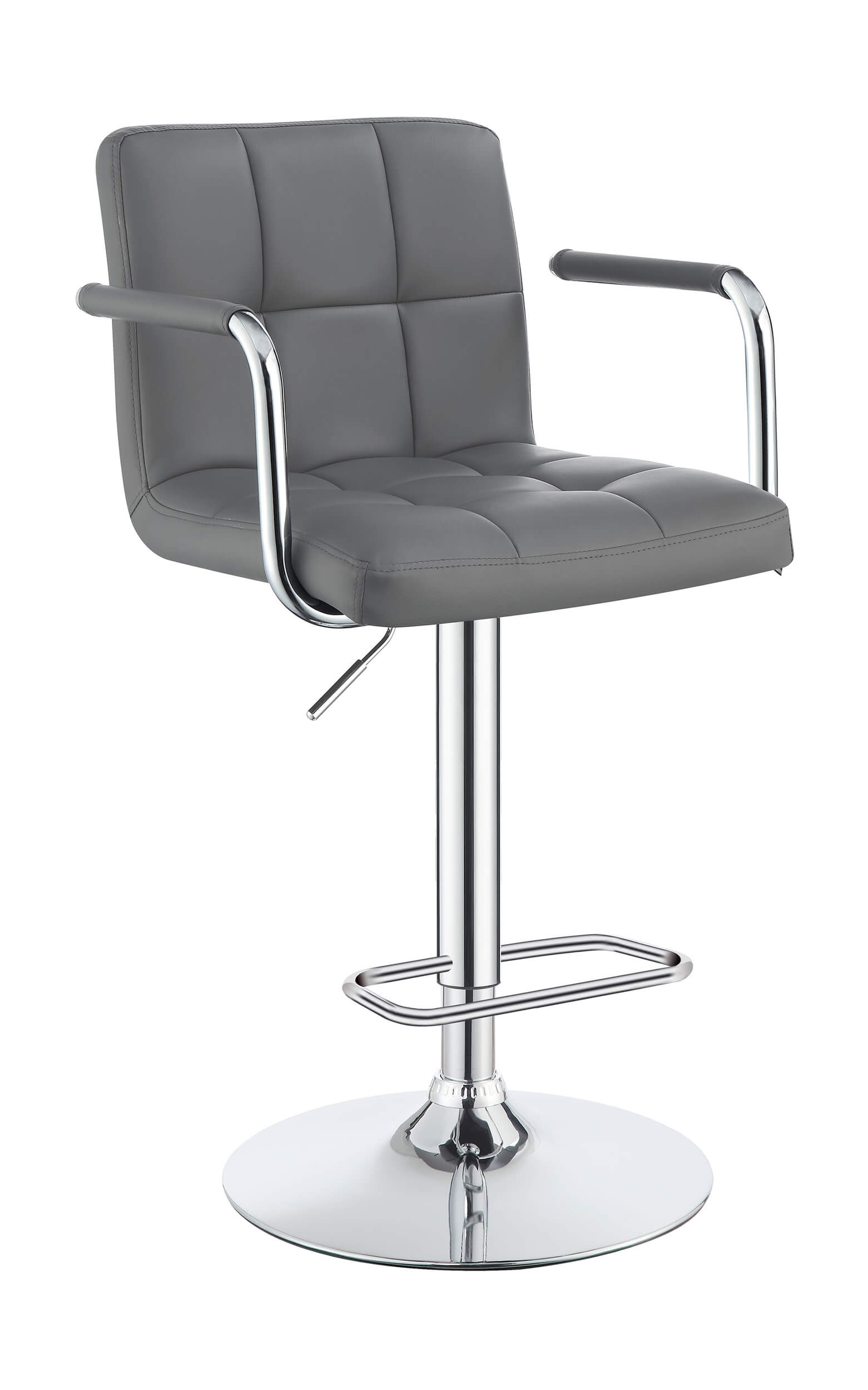 Palomar Leatherette Bar Stool with Adjustable Chrome Base