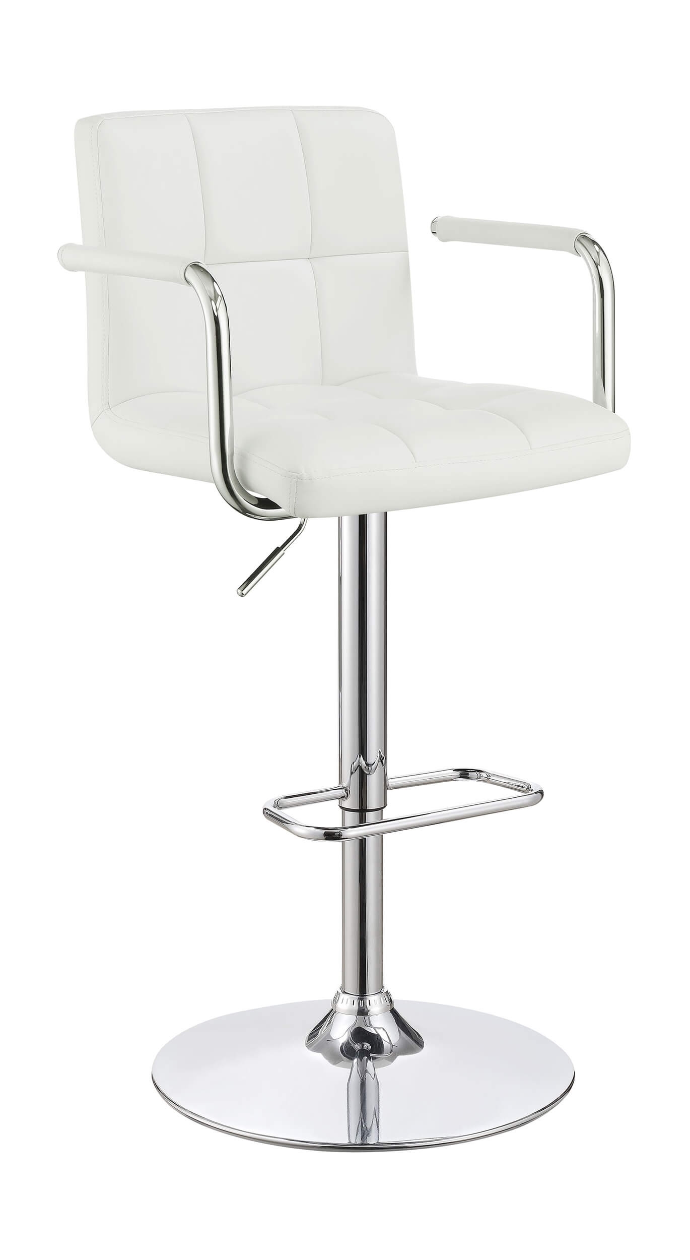 Palomar Leatherette Bar Stool with Adjustable Chrome Base