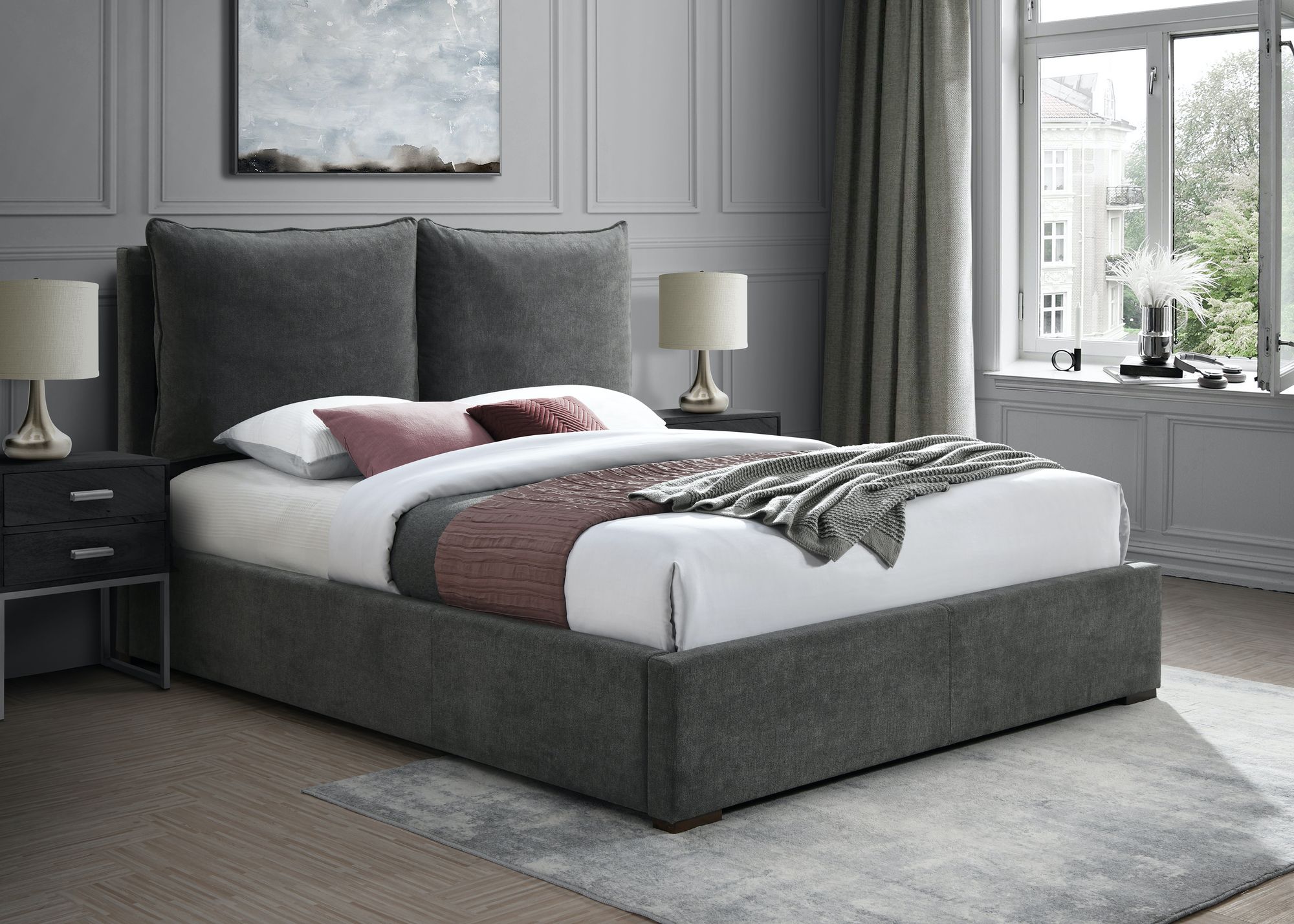 Misha Polyester Fabric Full Size Bed