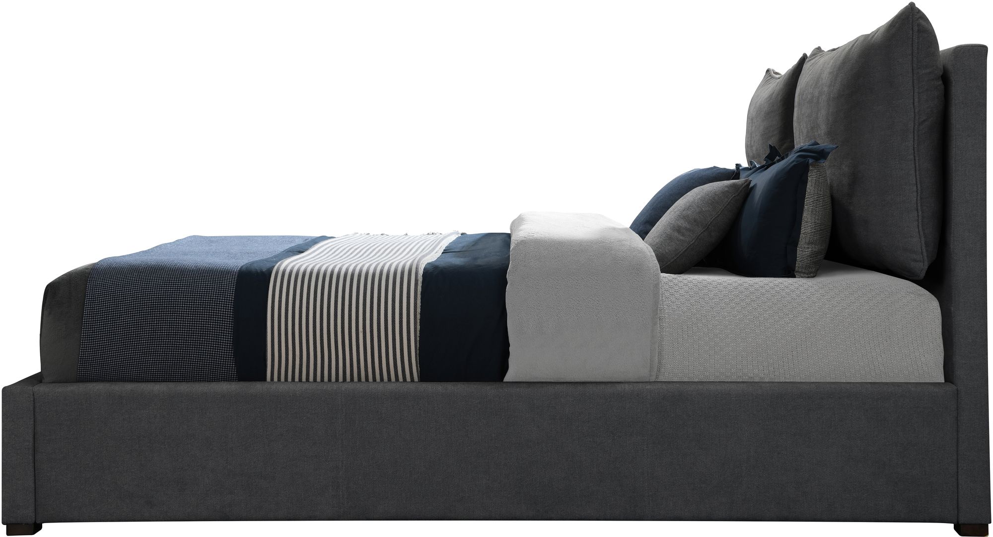 Misha Polyester Fabric King Size Bed