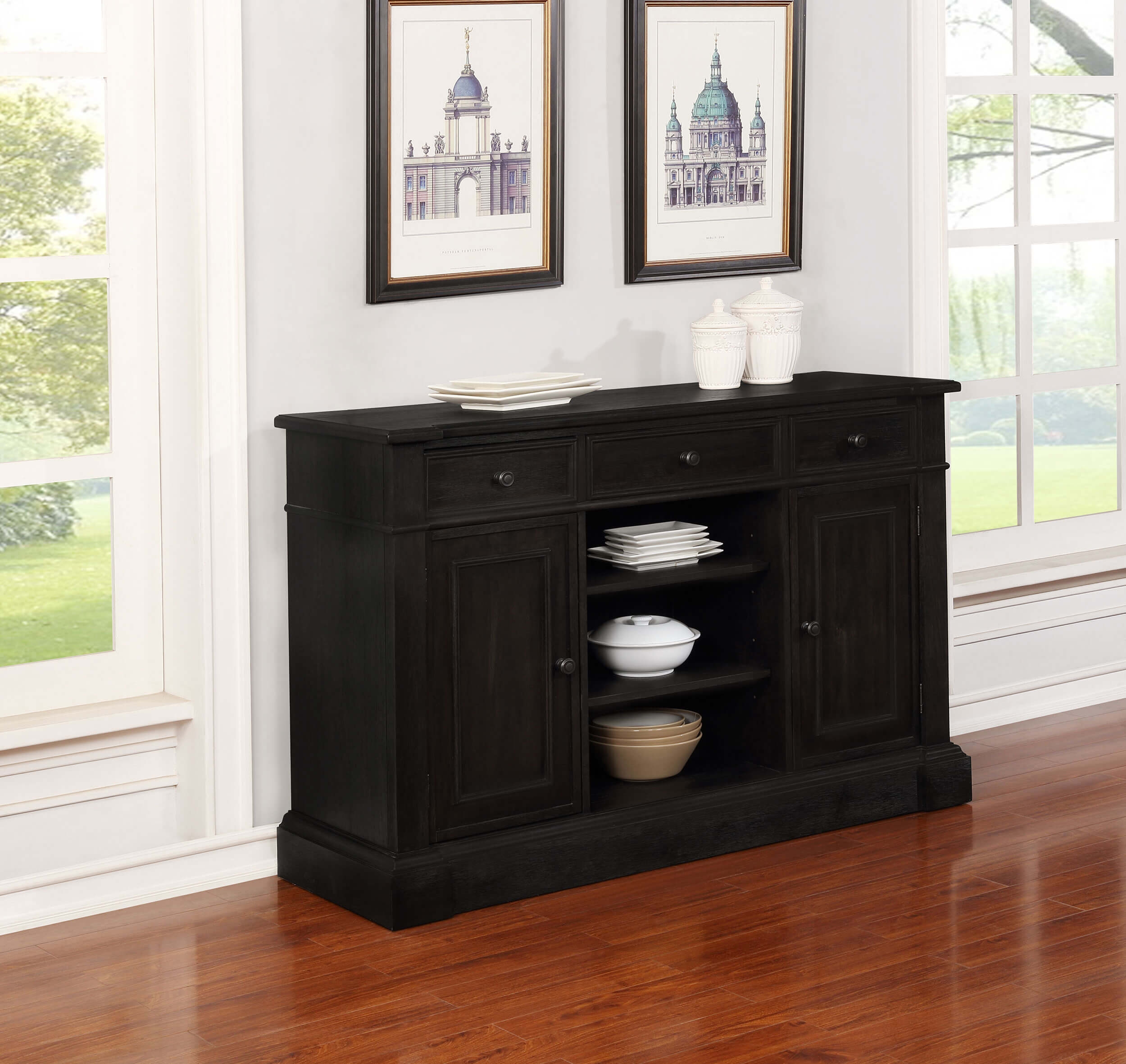 Phelps 2-door Wood Server