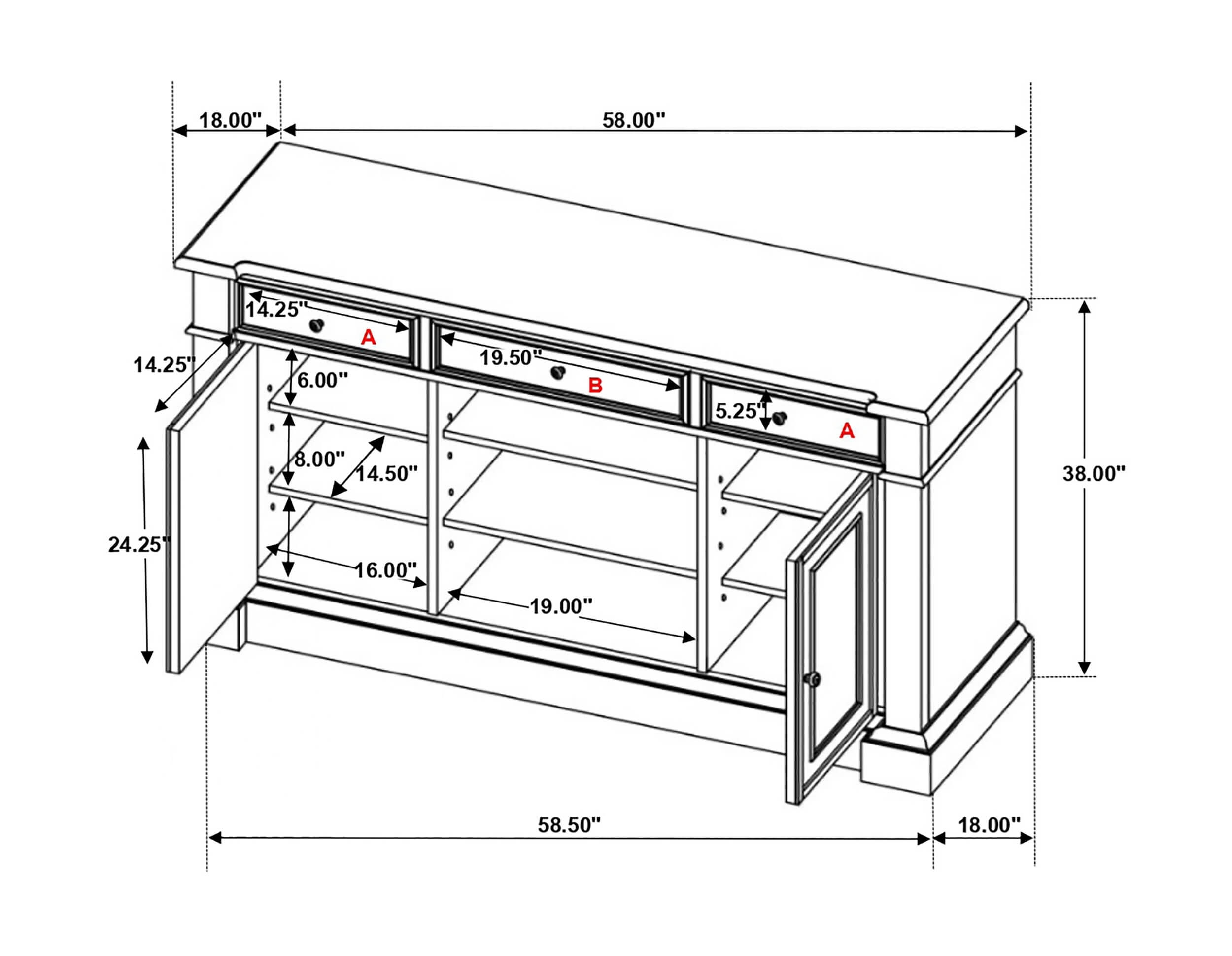 Phelps 2-door Wood Server