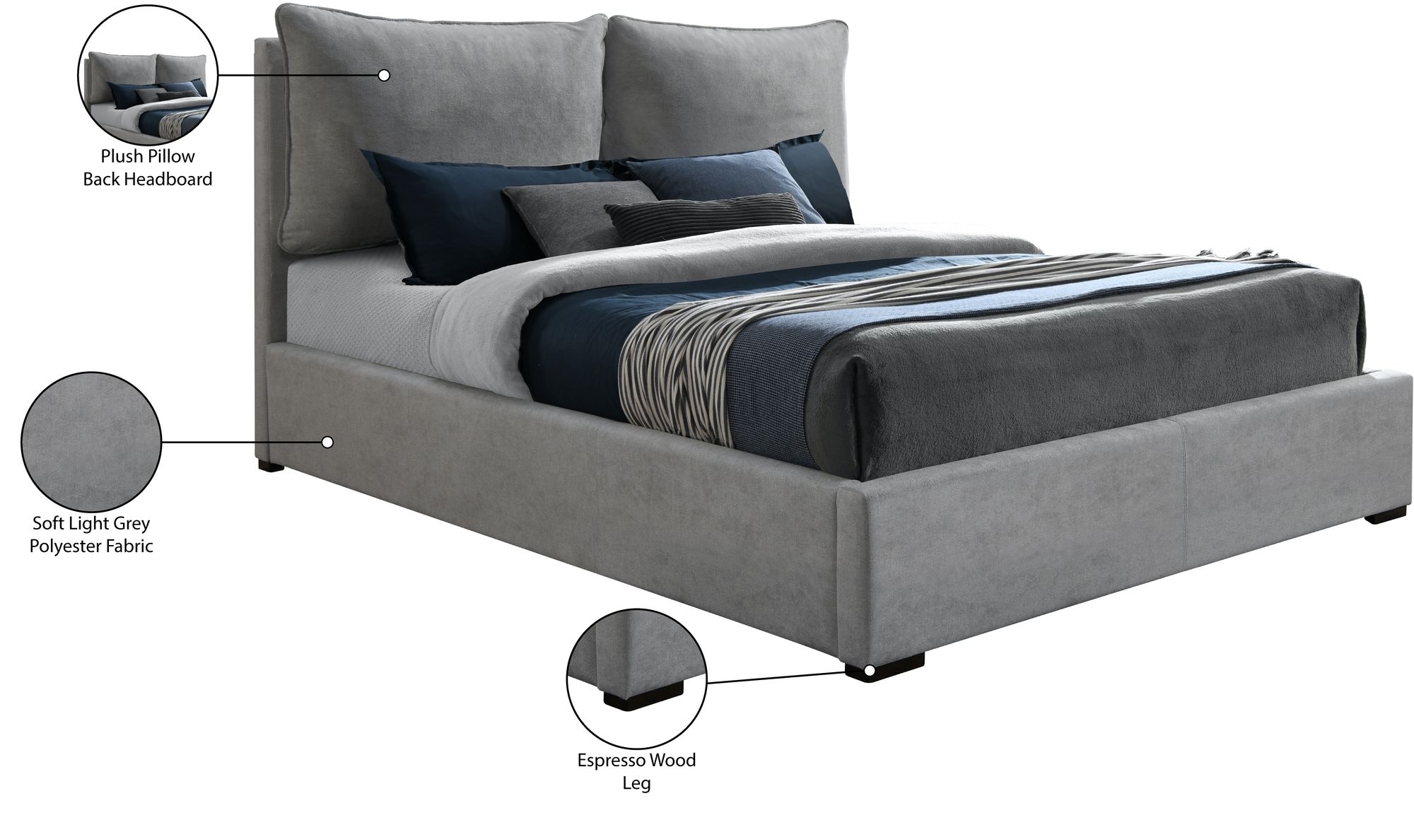 Misha Polyester Fabric Bed