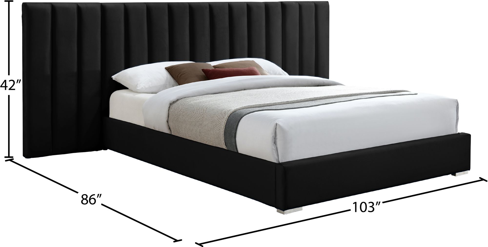 Pablo Velvet Queen Size Bed