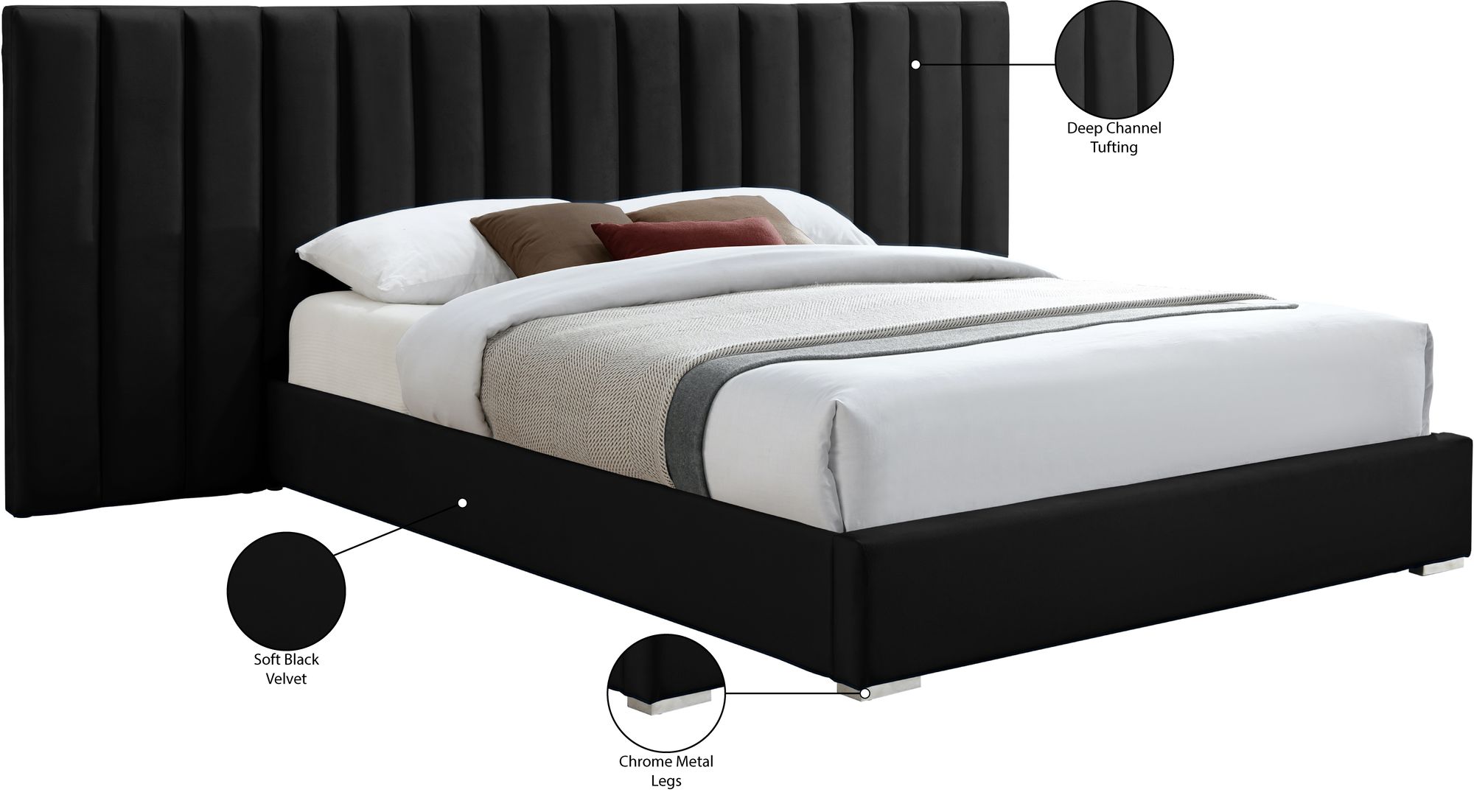 Pablo Velvet Queen Size Bed