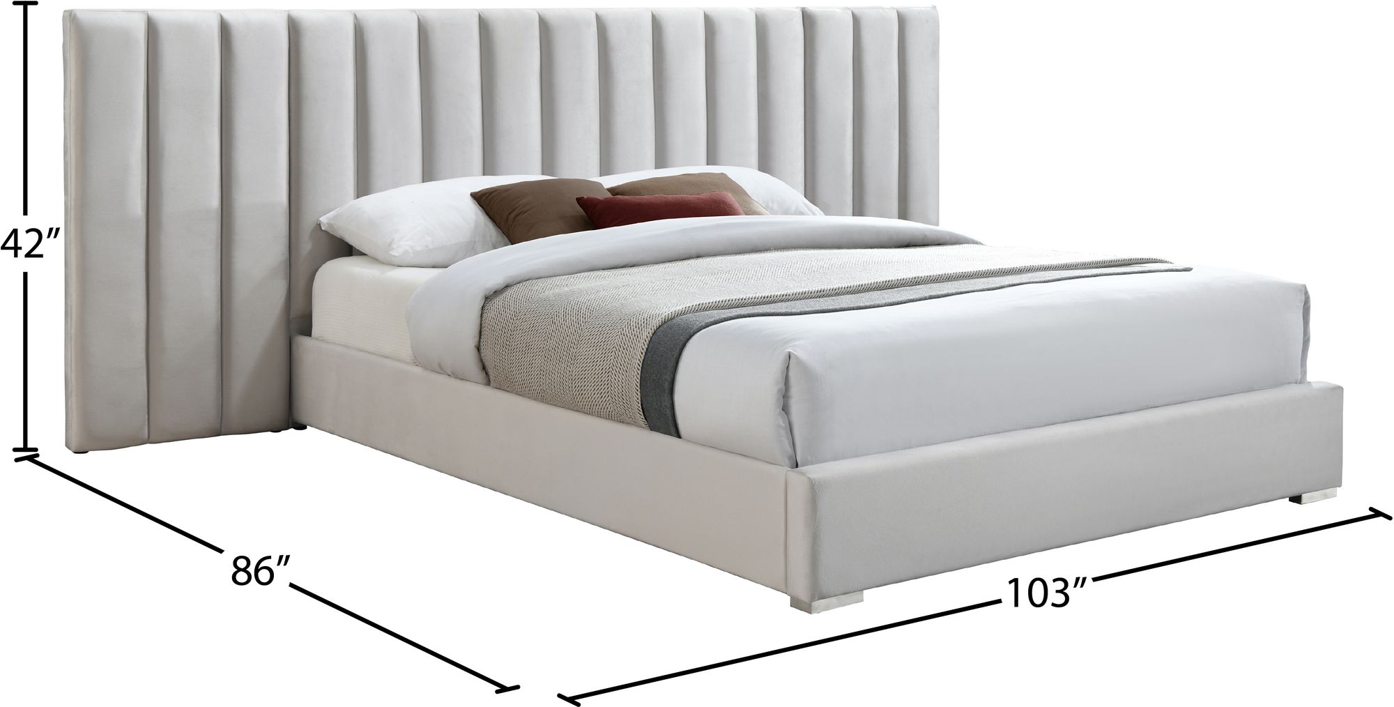 Pablo Velvet Queen Size Bed
