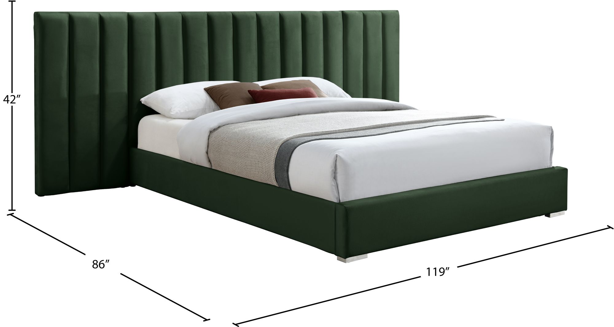 Pablo Velvet King Size Bed