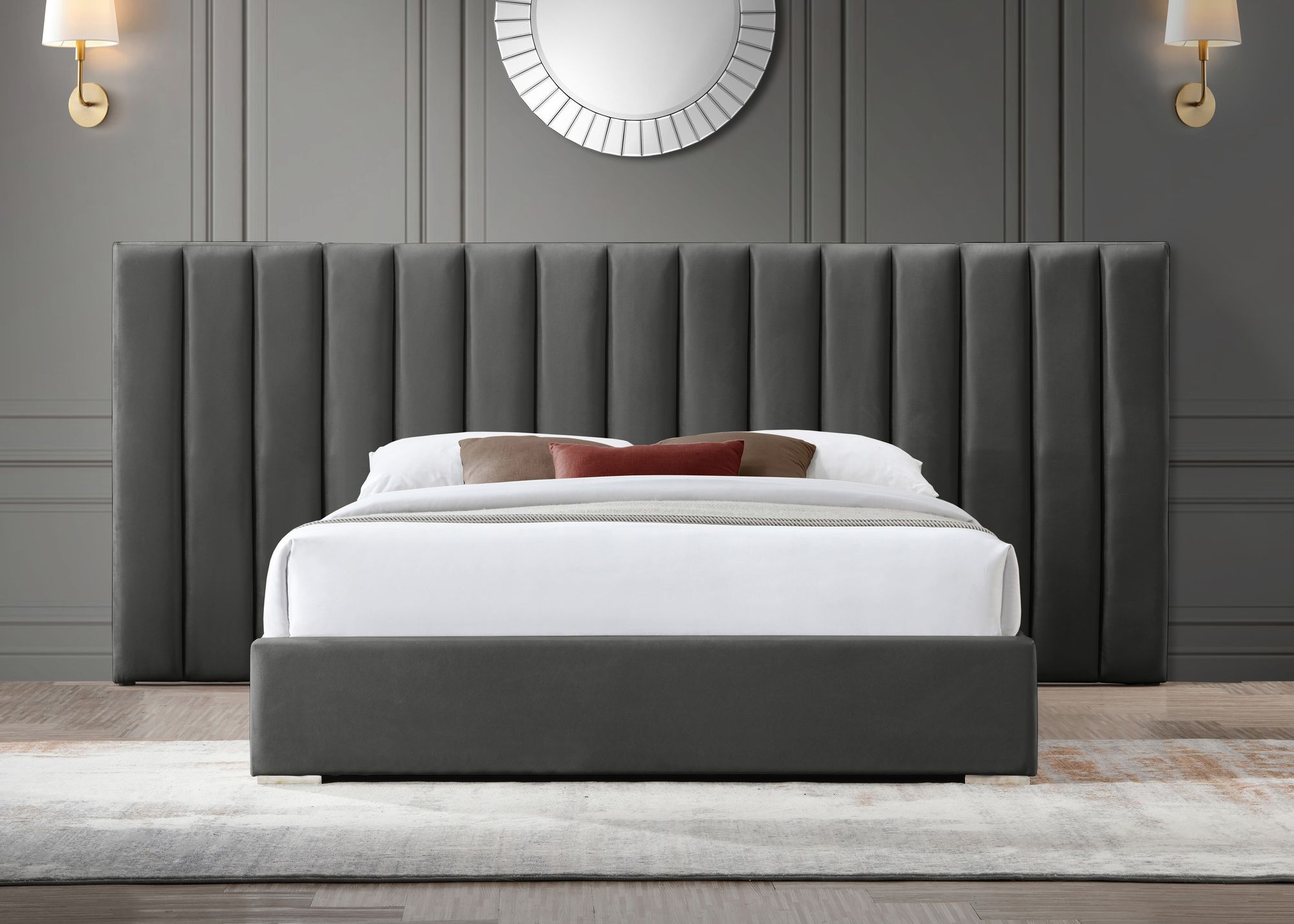Pablo Velvet King Size Bed