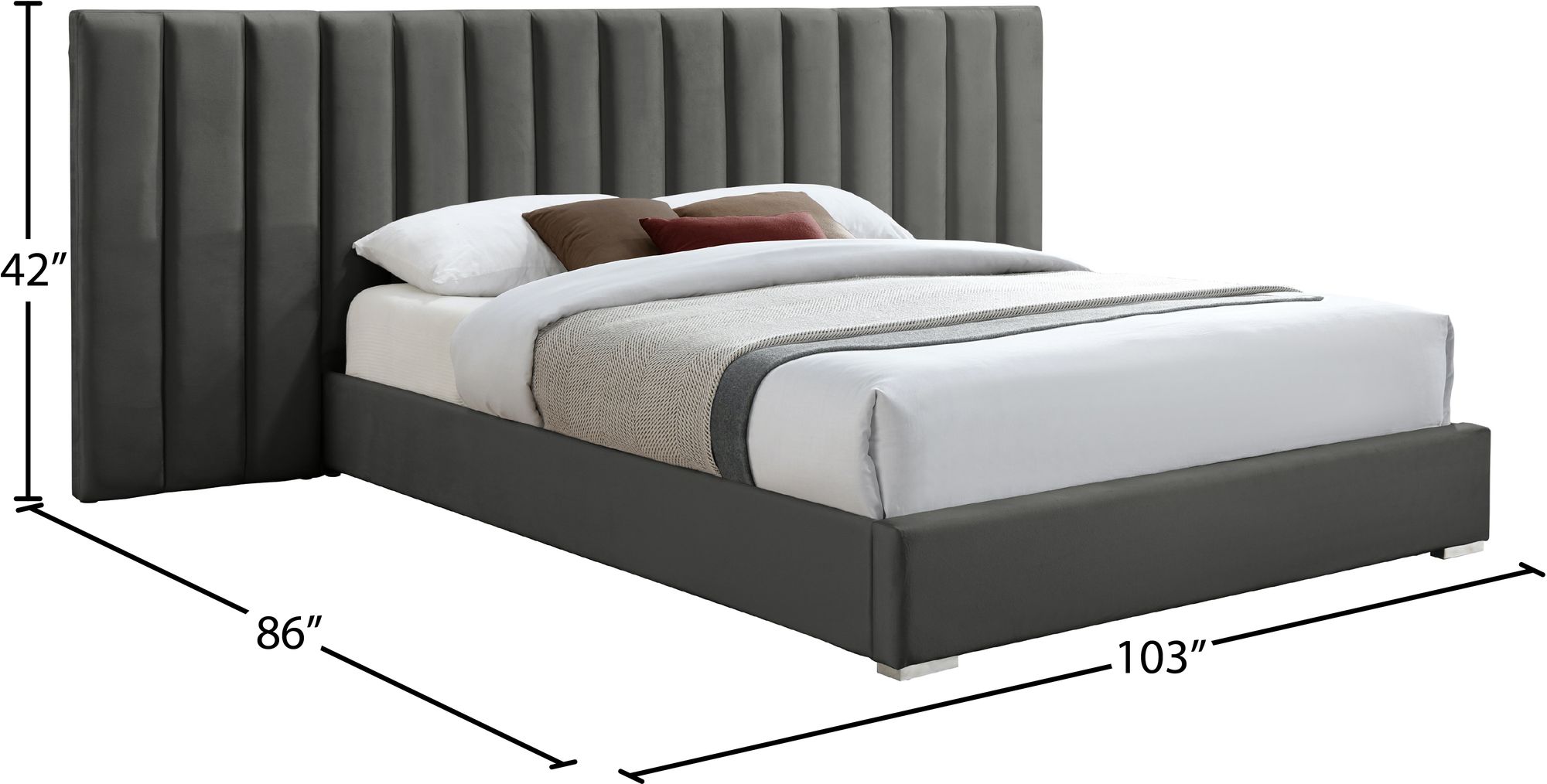 Pablo Velvet Queen Size Bed