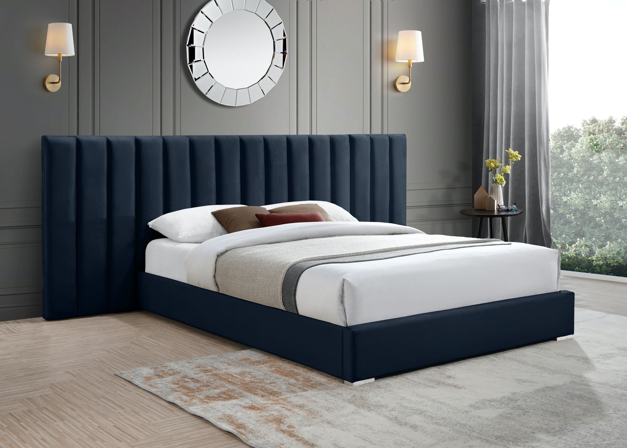 Pablo Velvet King Size Bed