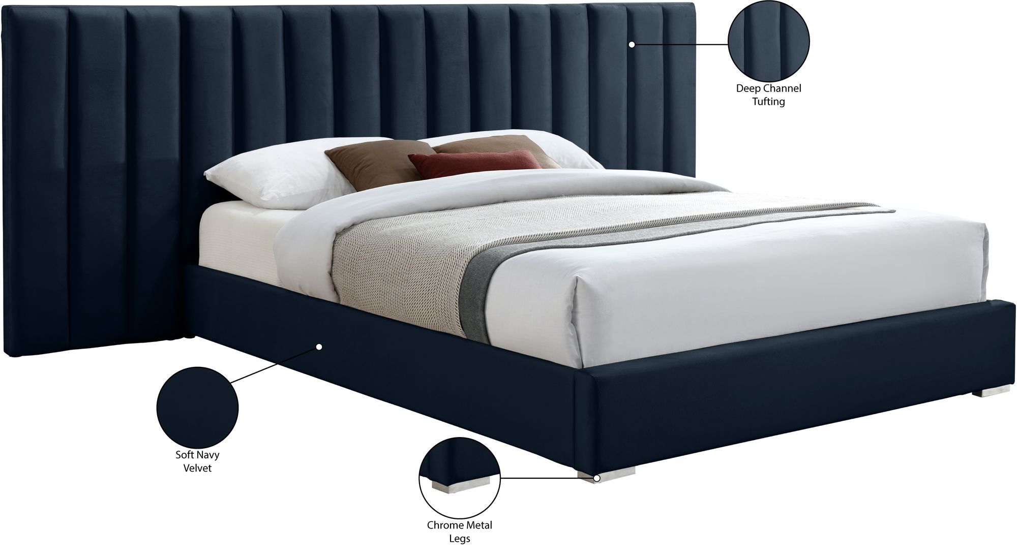 Pablo Velvet Queen Size Bed
