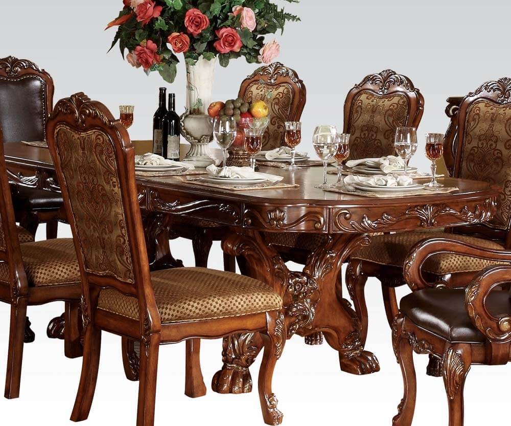 Dresden Wood/PU/Fabric Dining Set by ACME