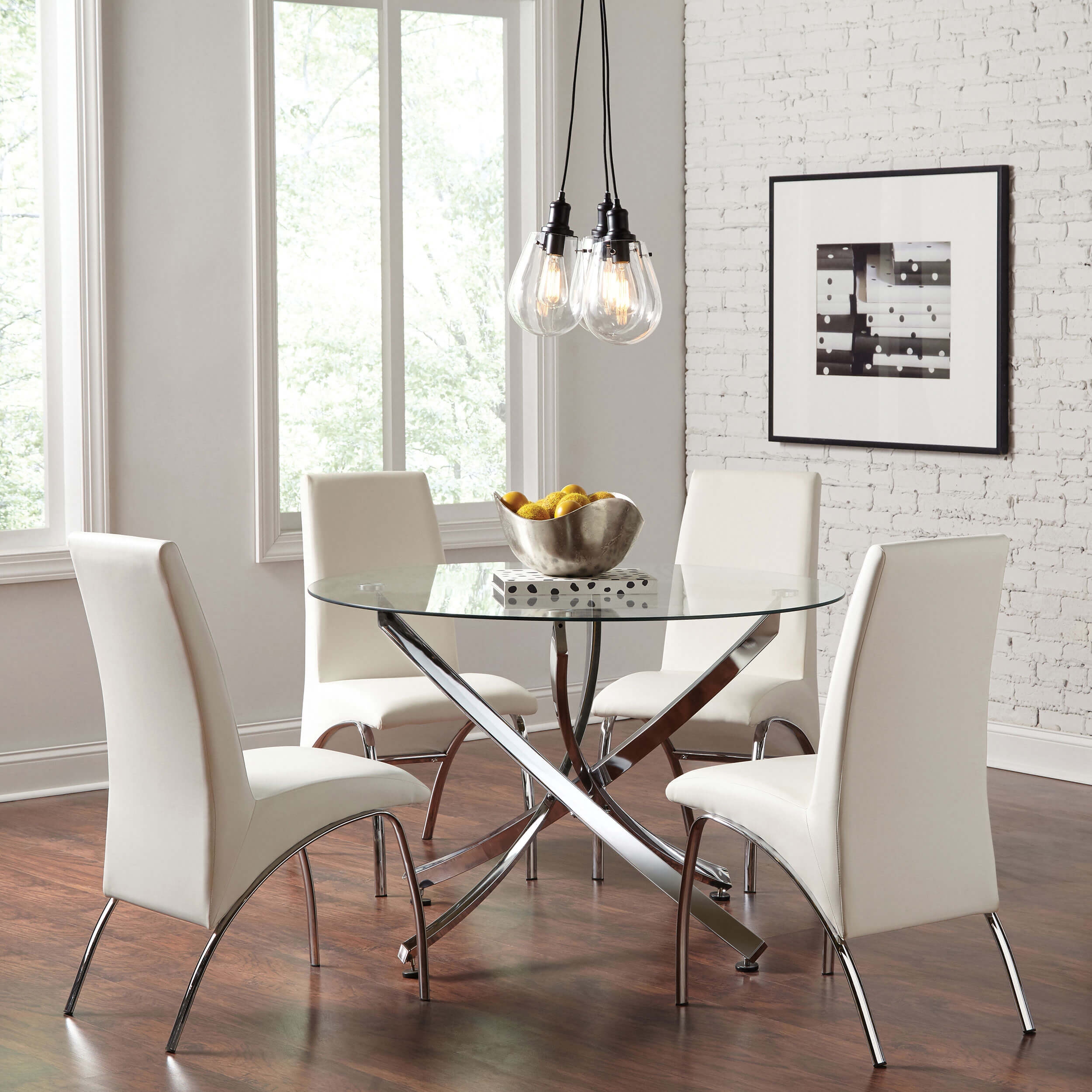 Bishop Leatherette Side Chairs with Chrome Base