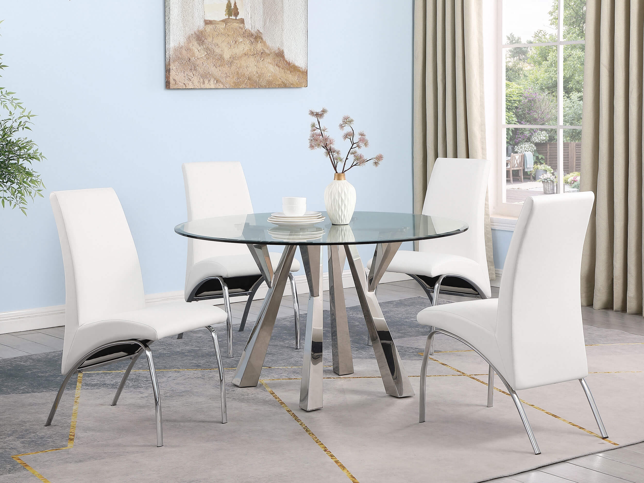 Bishop Leatherette Side Chairs with Chrome Base