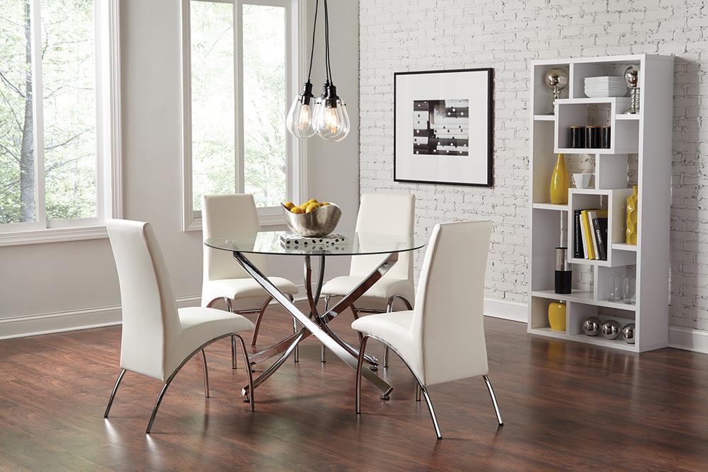 Bishop Leatherette Side Chairs with Chrome Base