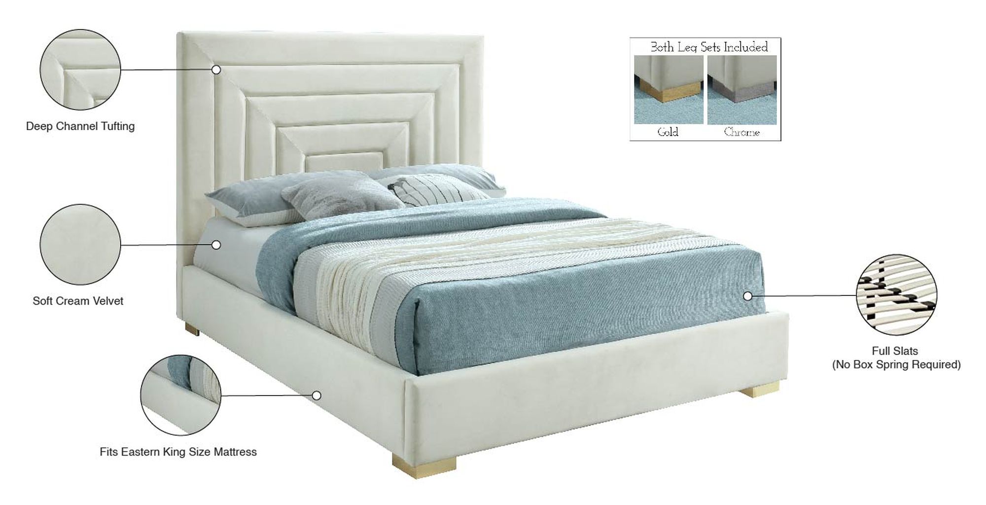 Nora Velvet King Size Bed