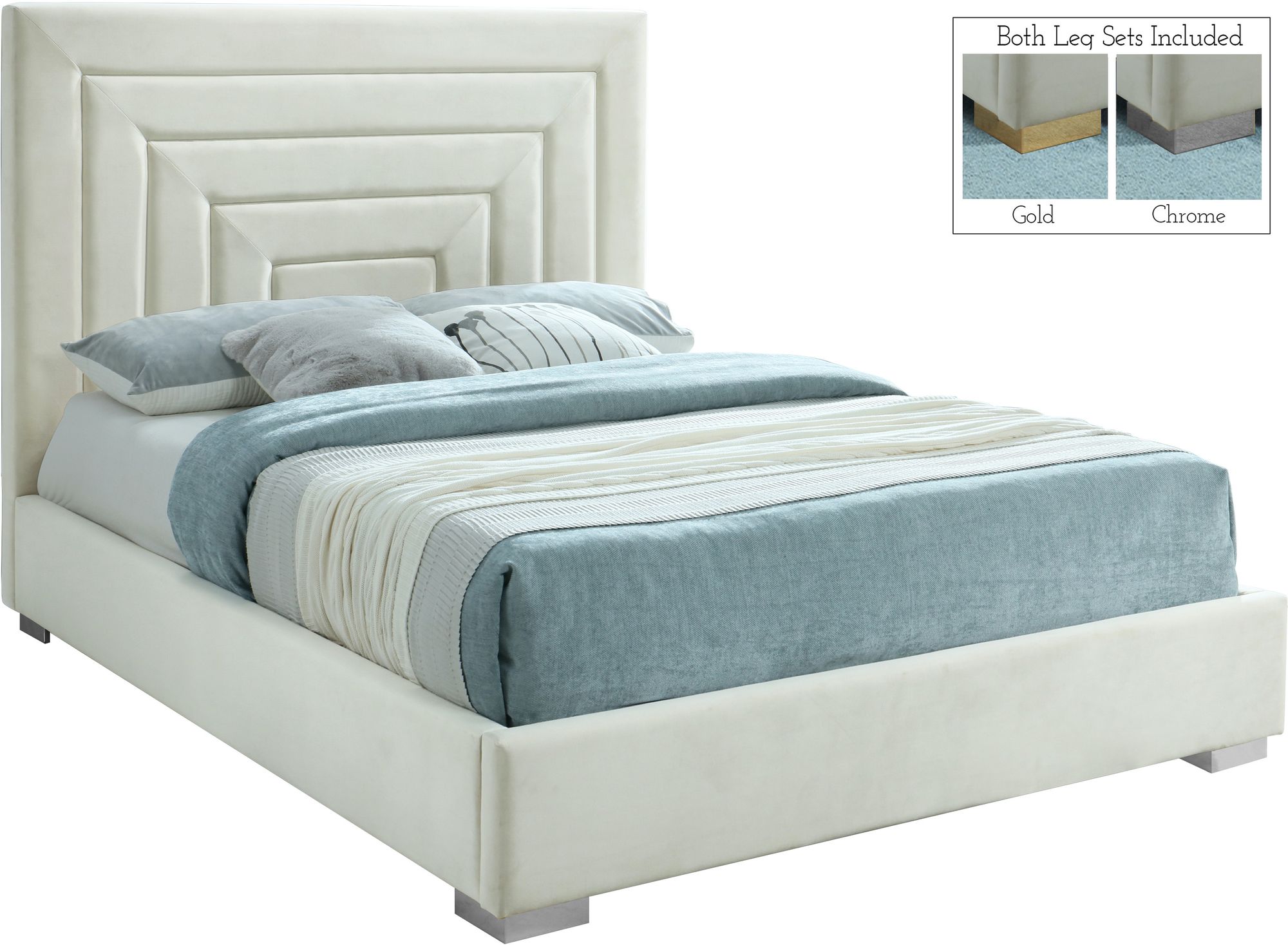 Nora Velvet Queen Size Bed