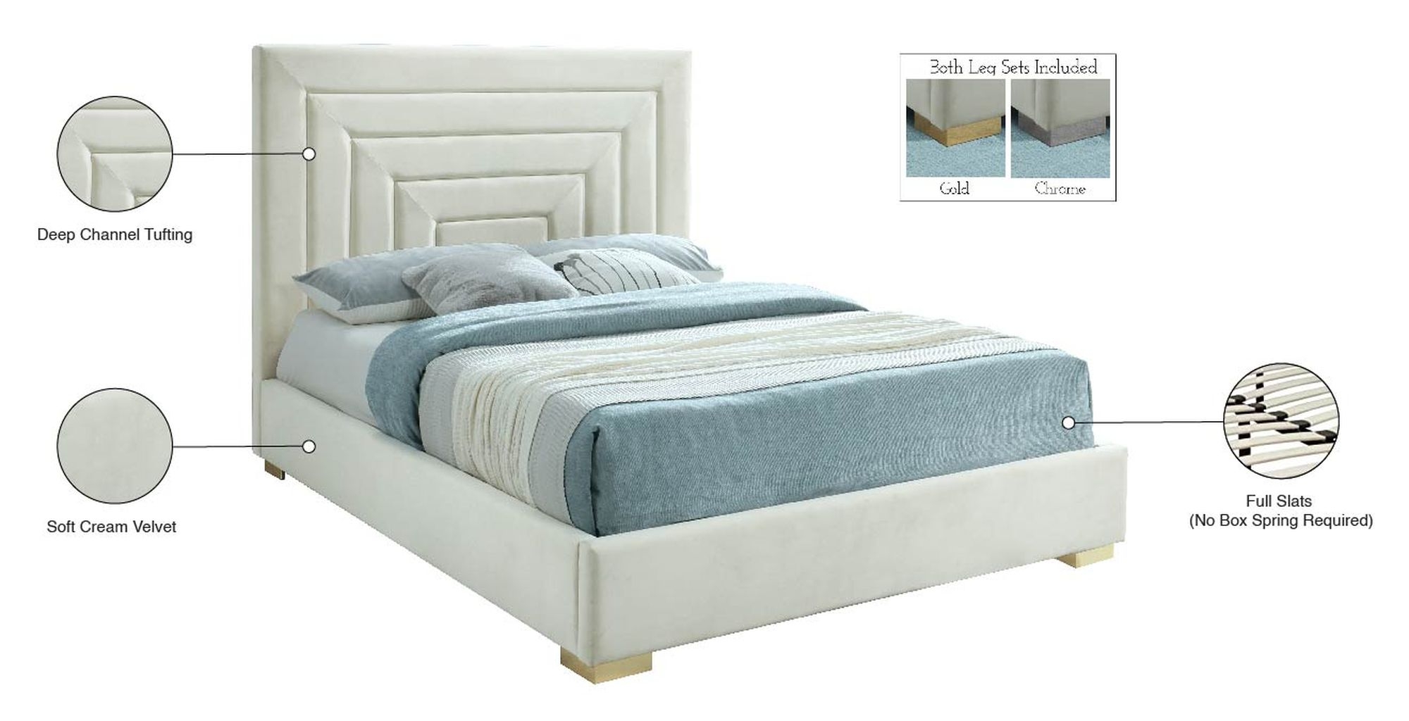 Nora Velvet Bed