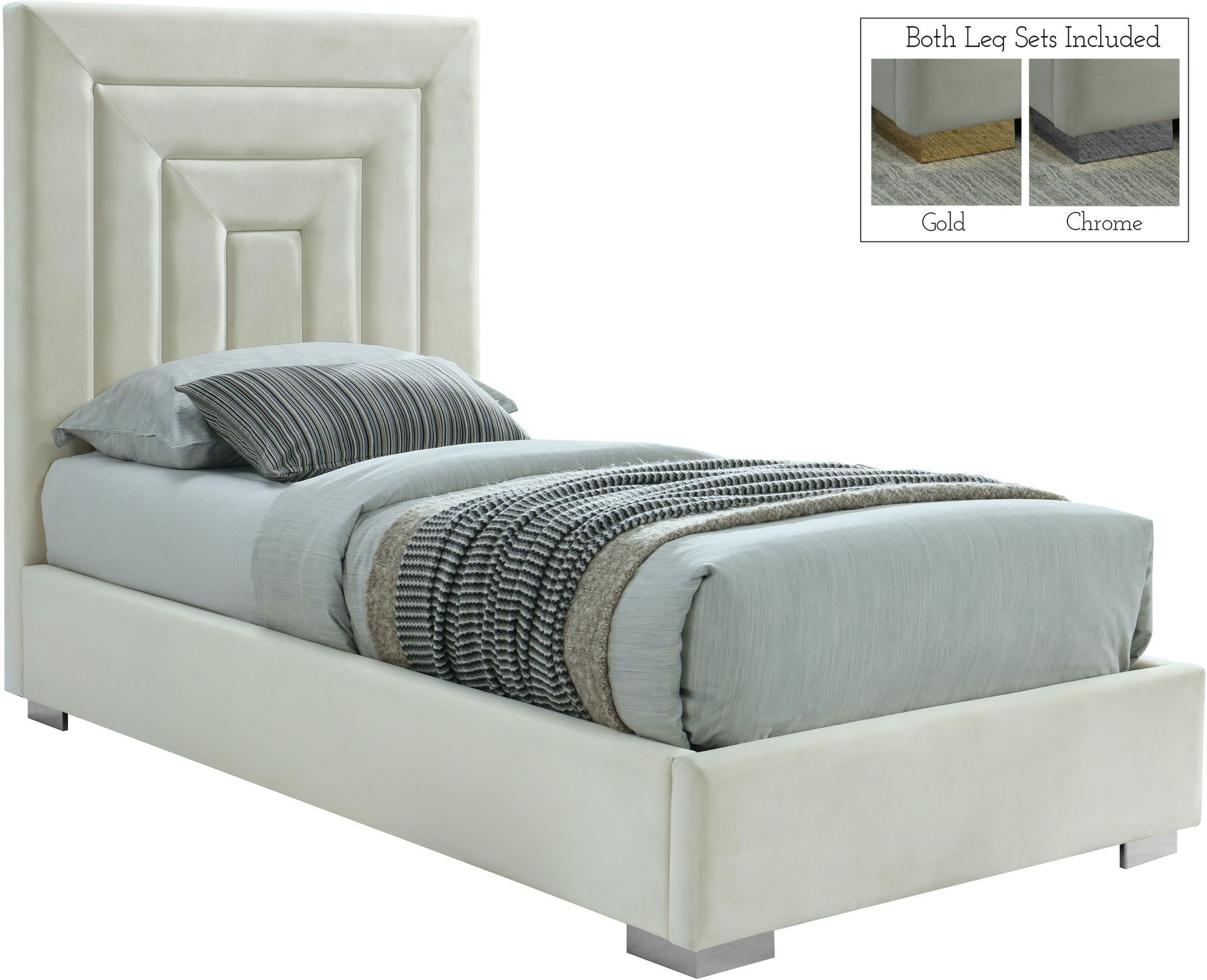 Nora Velvet Twin Size Bed