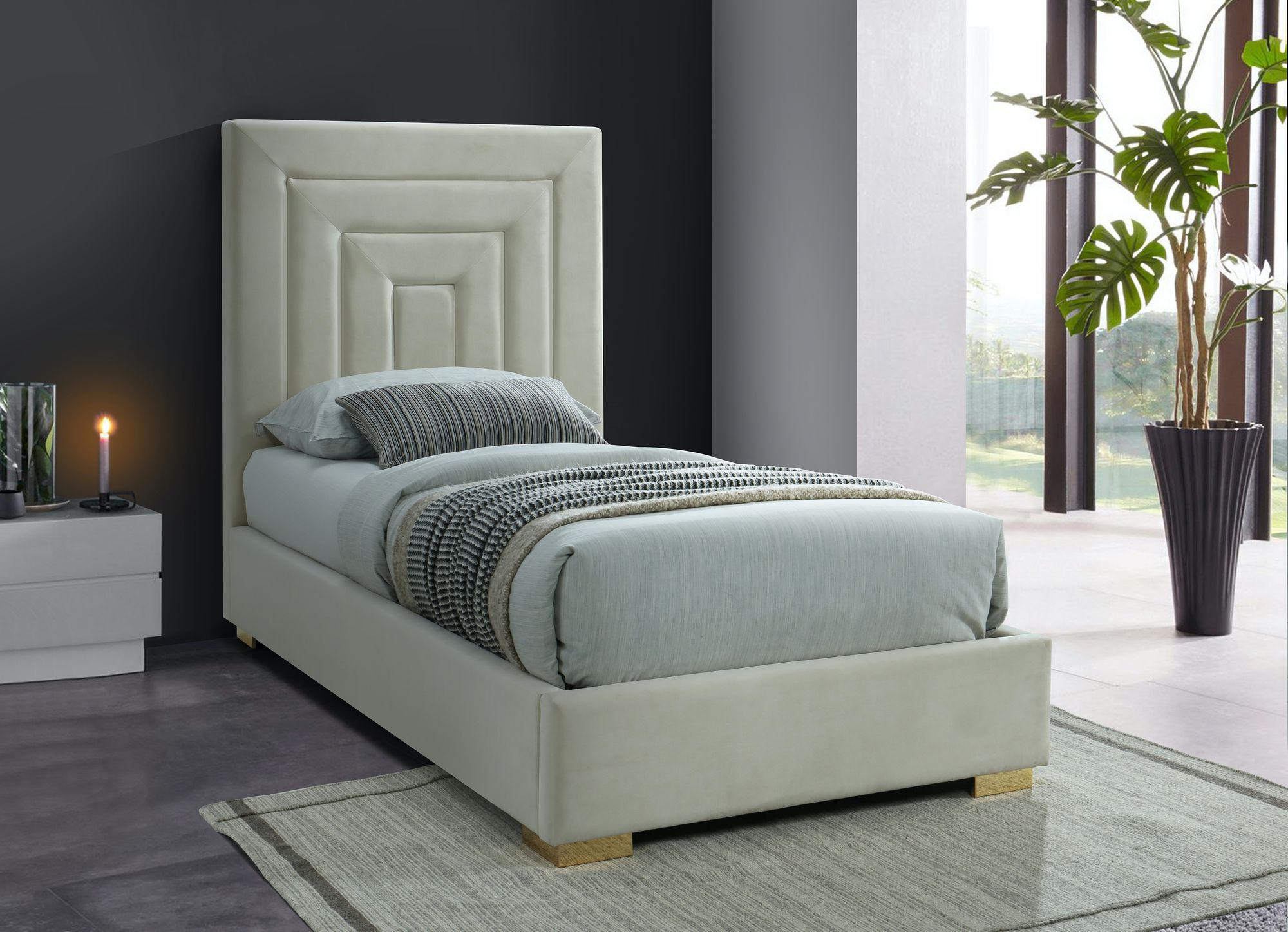 Nora Velvet Twin Size Bed