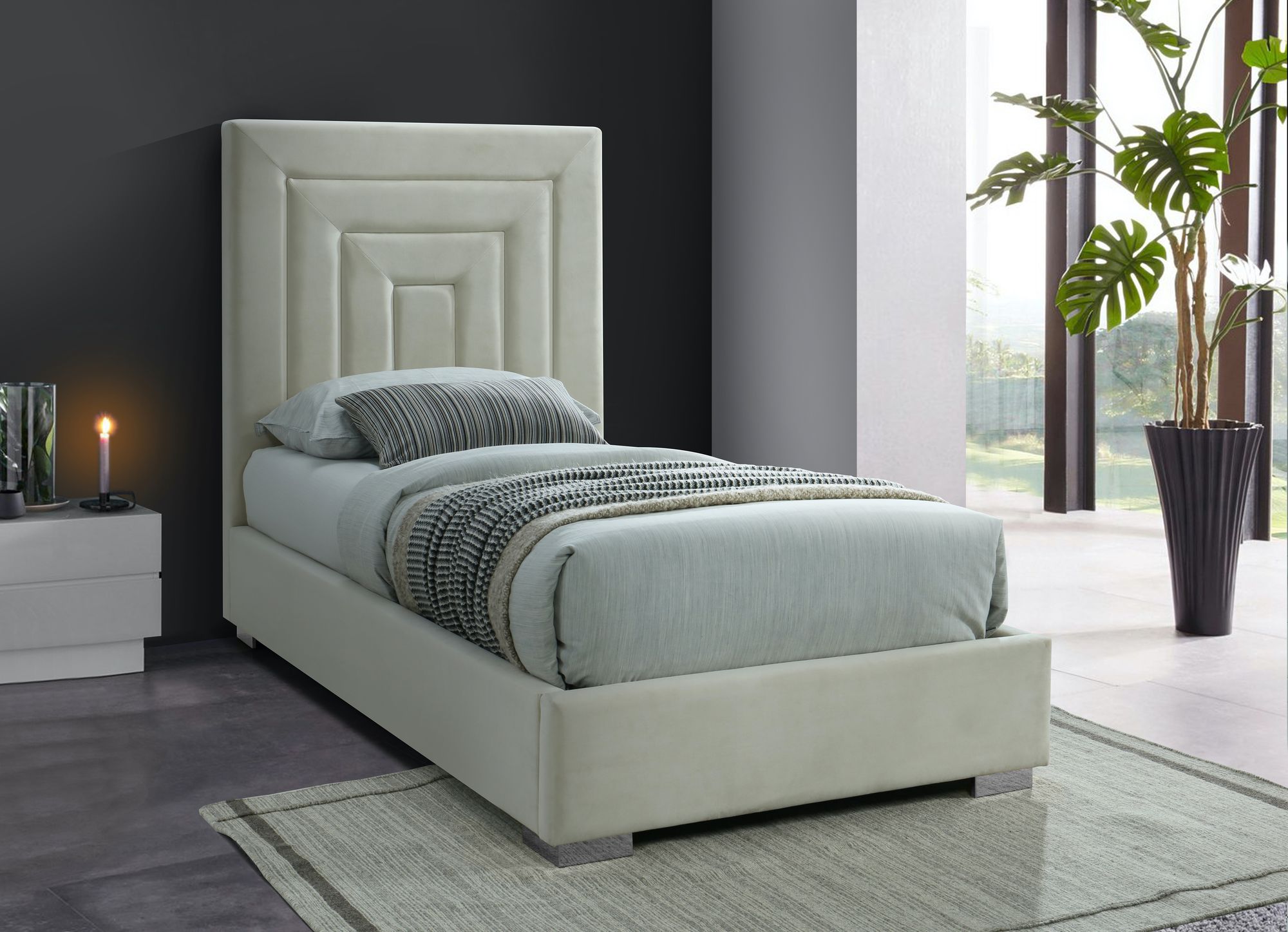 Nora Velvet Twin Size Bed