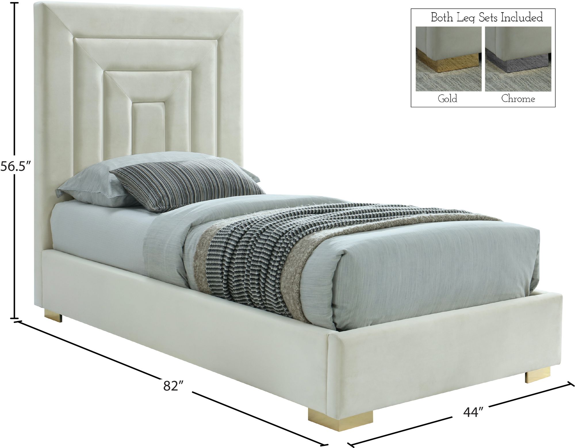 Nora Velvet Twin Size Bed