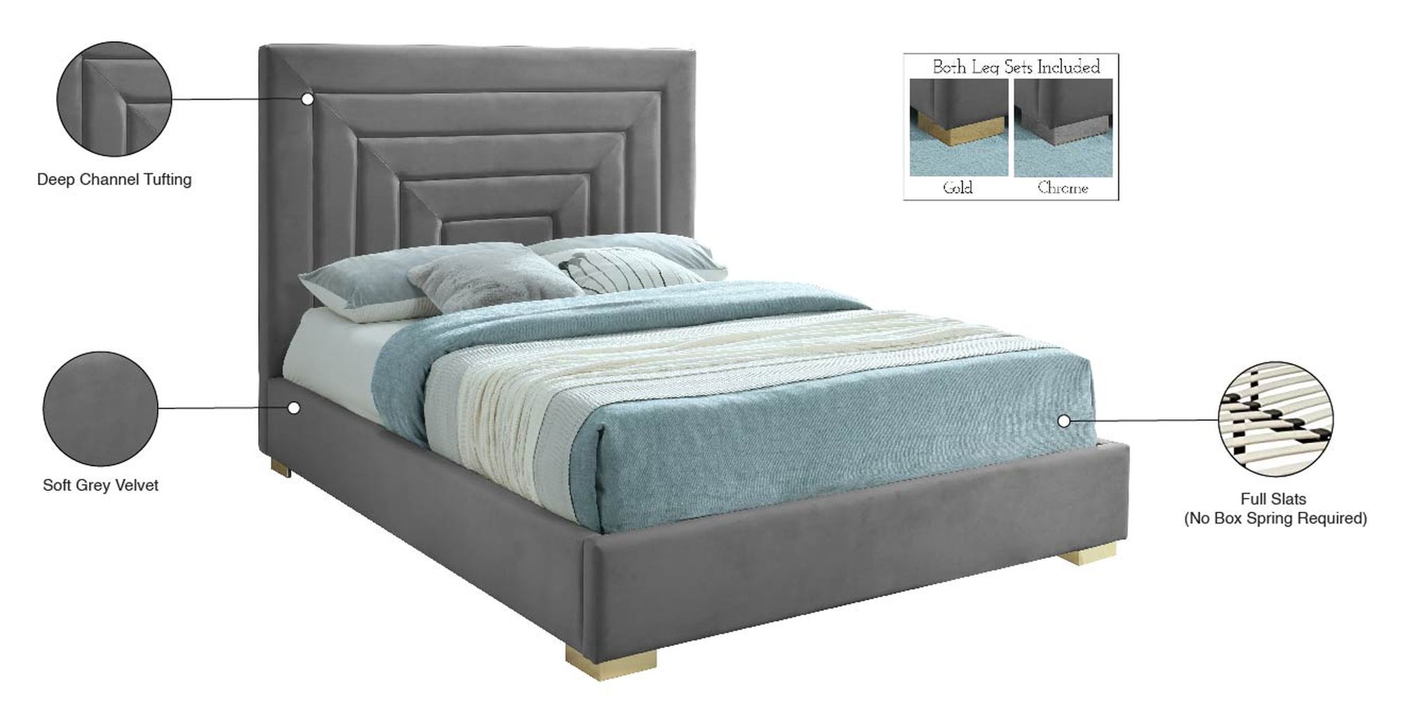 Nora Velvet Full Size Bed