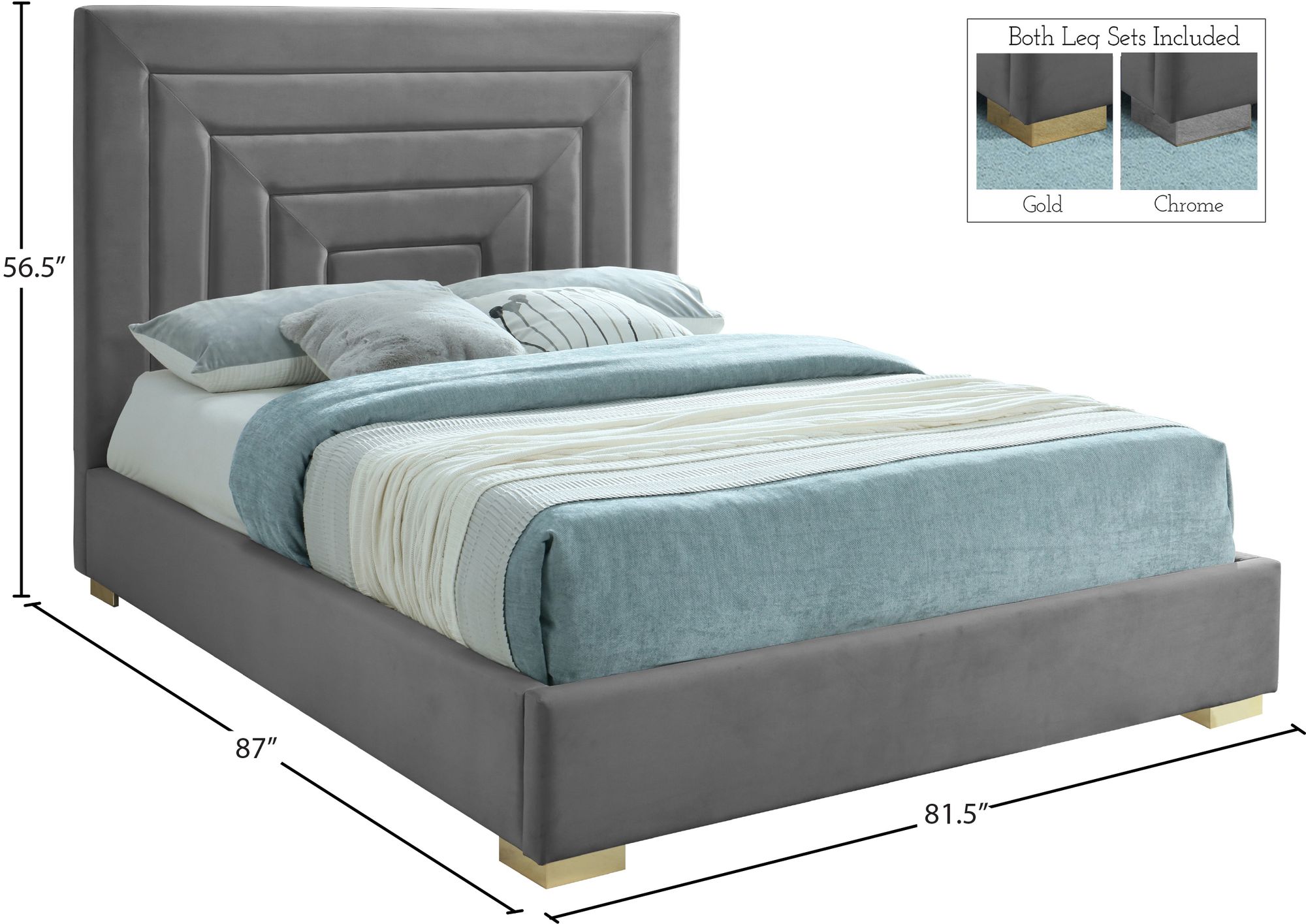 Nora Velvet King Size Bed