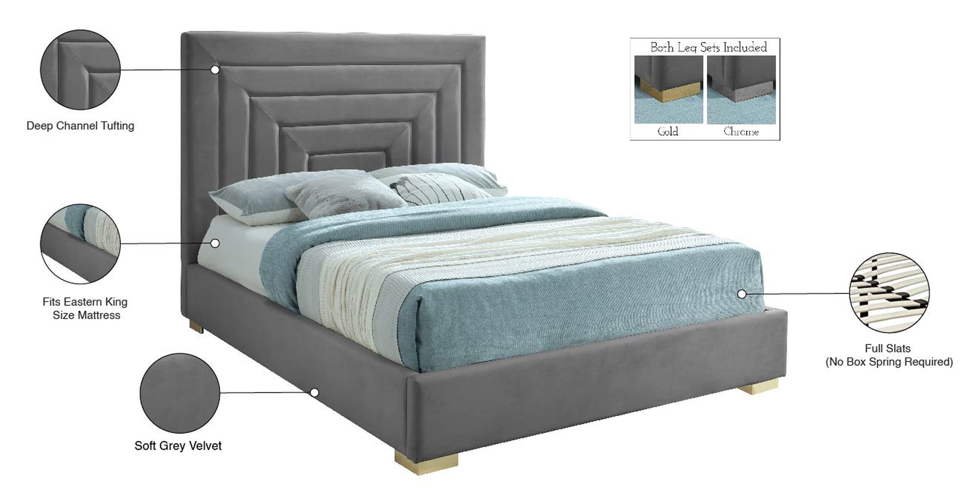 Nora Velvet King Size Bed