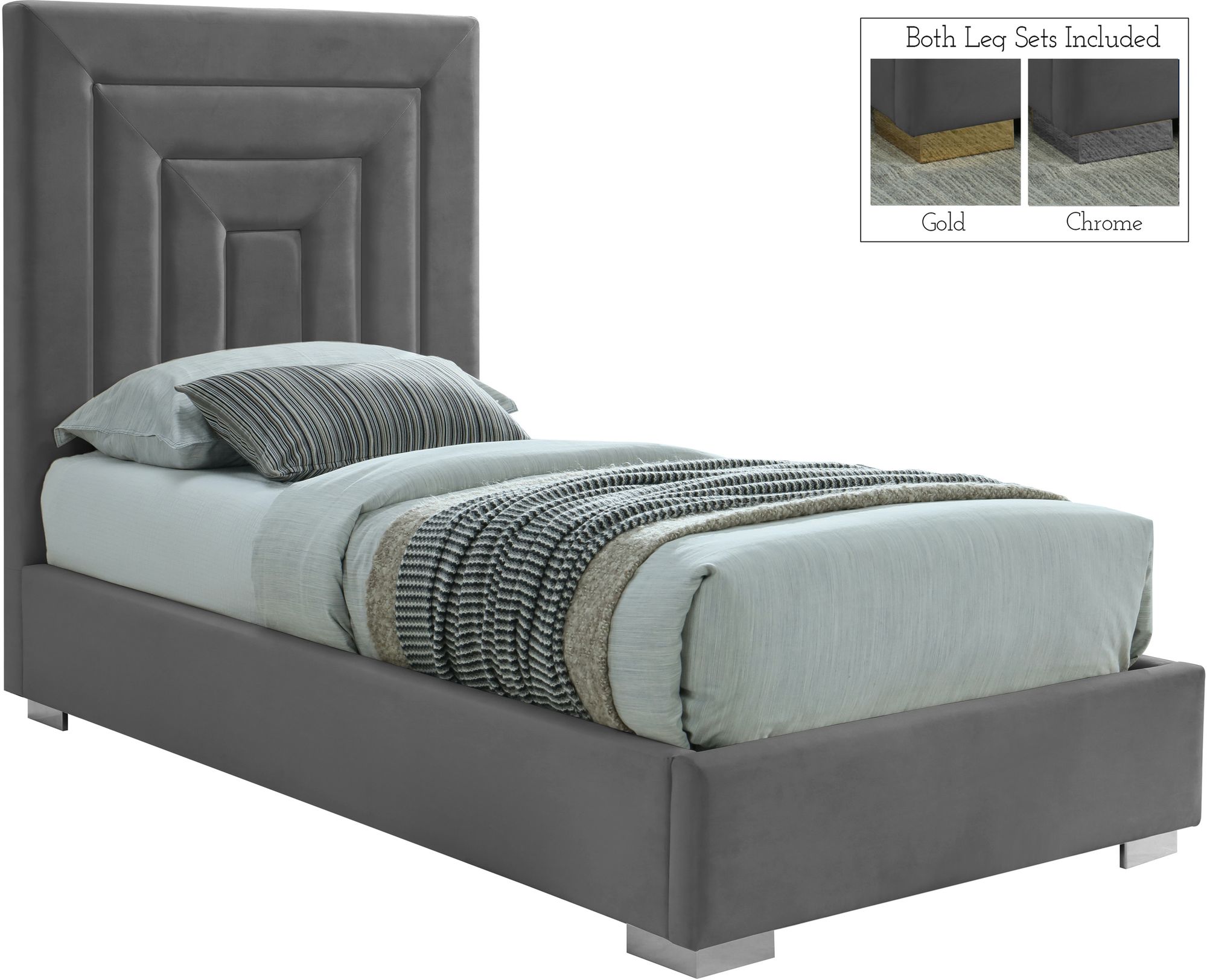 Nora Velvet Twin Size Bed