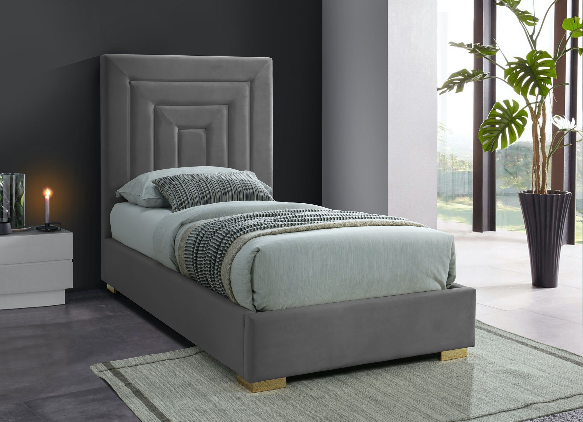 Nora Velvet Twin Size Bed