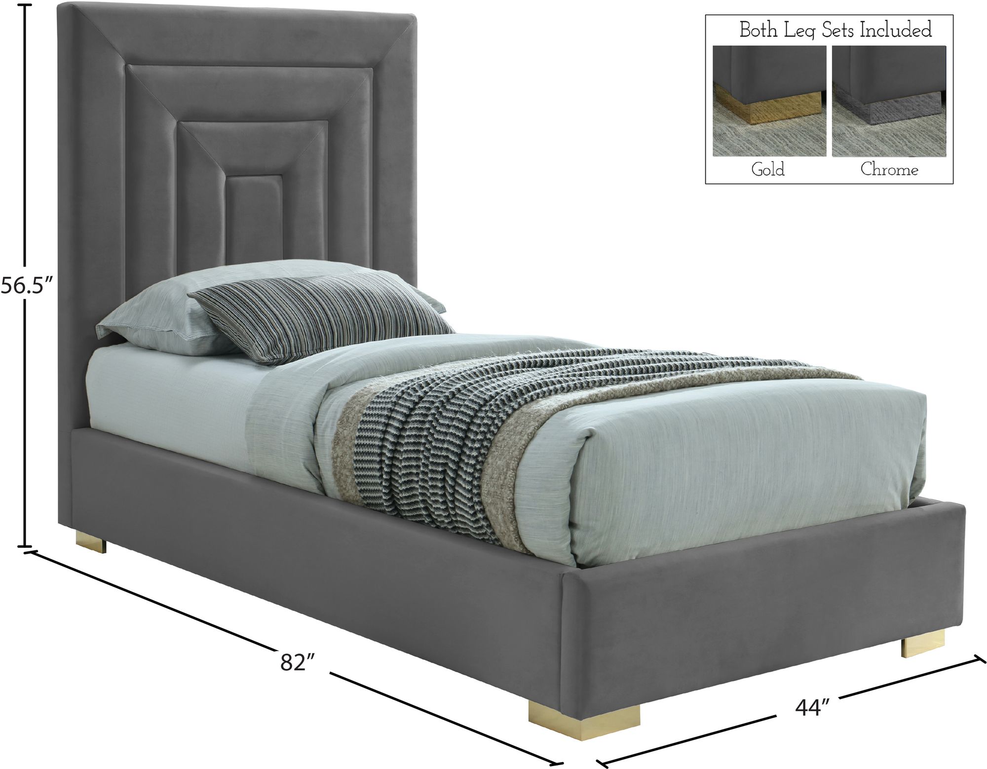 Nora Velvet Twin Size Bed
