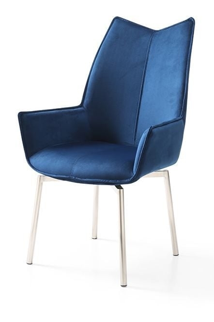 1218 PU/Fabric Swivel Dining Chair