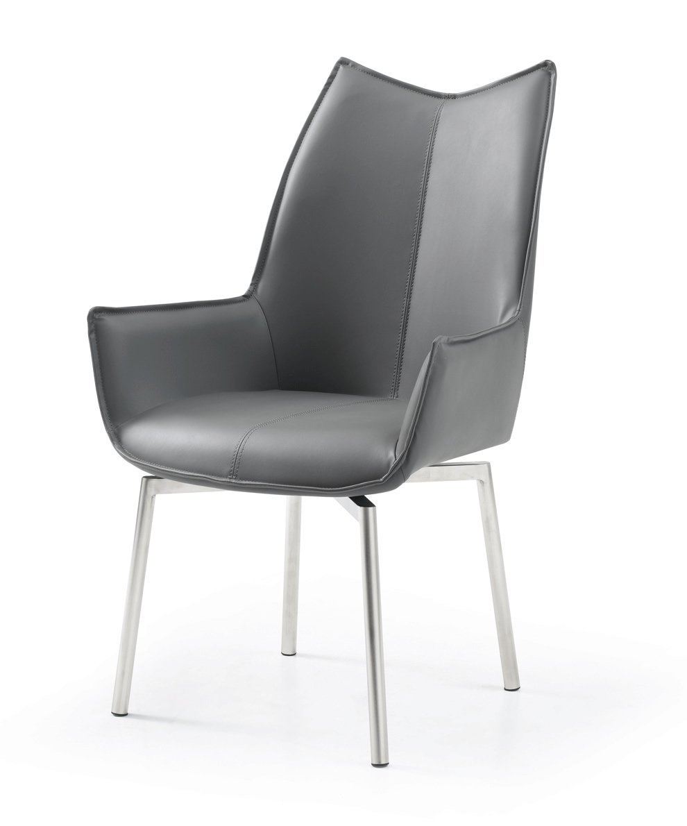 1218 PU/Fabric Swivel Dining Chair