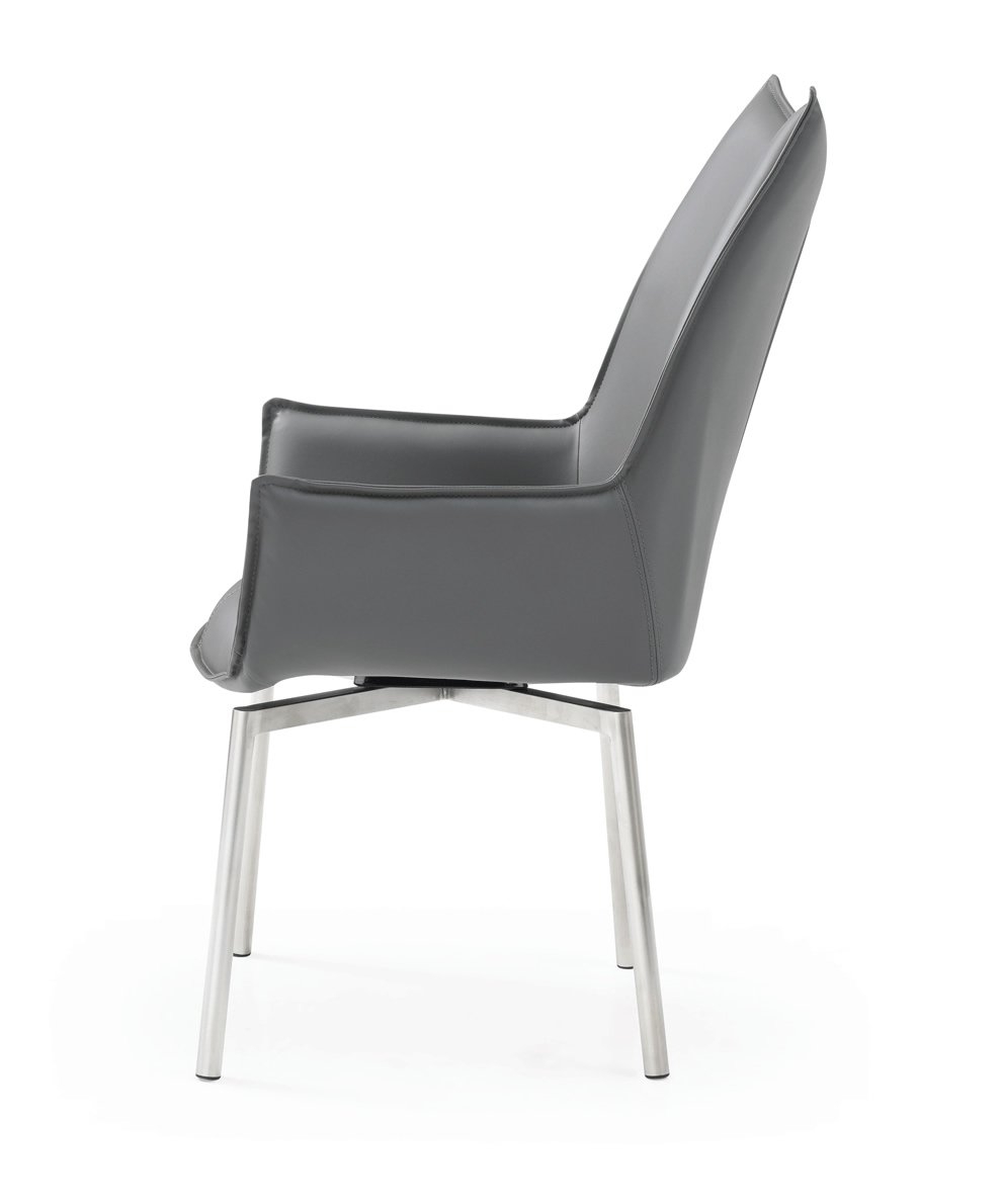 1218 PU/Fabric Swivel Dining Chair