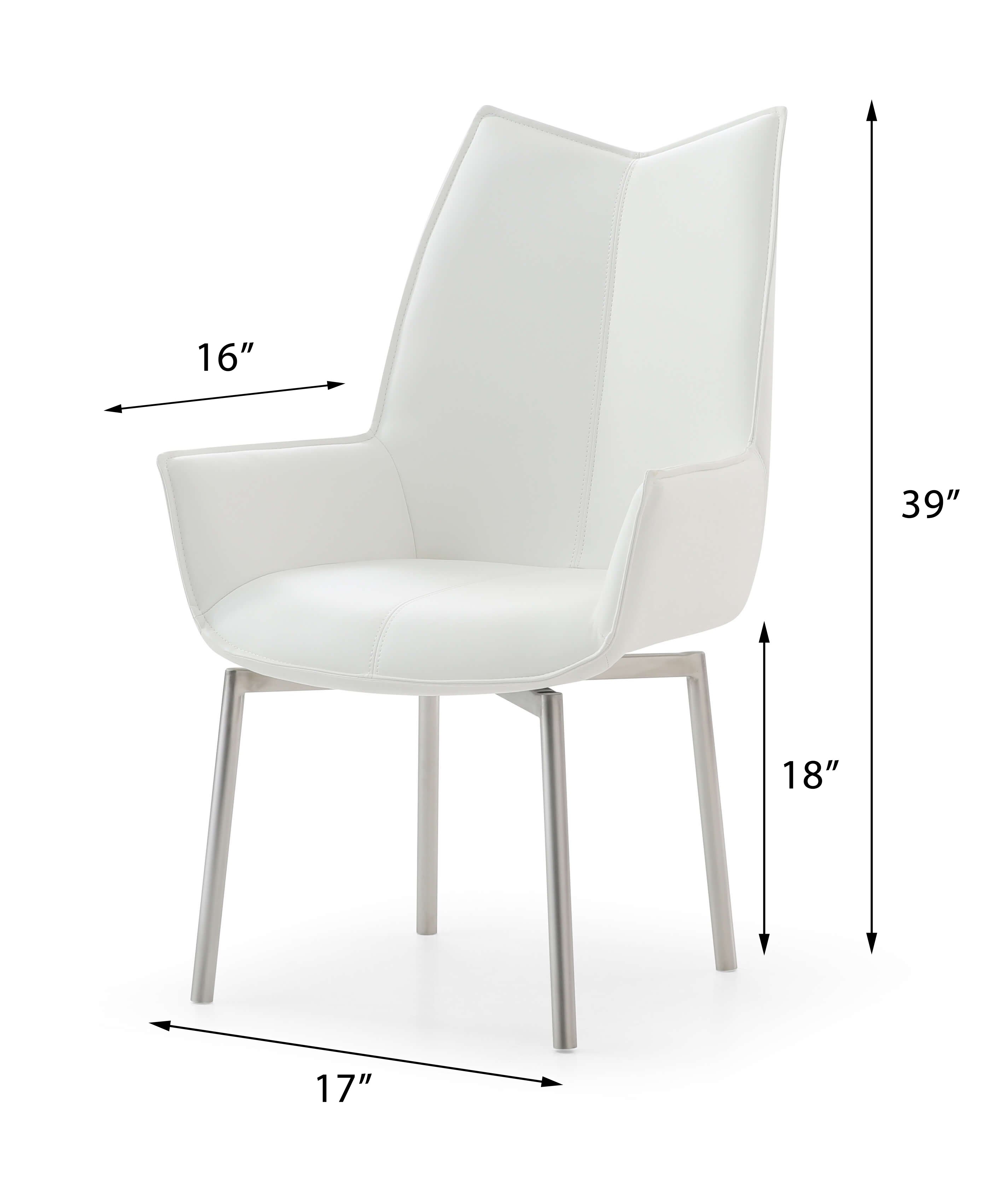1218 PU/Fabric Swivel Dining Chair