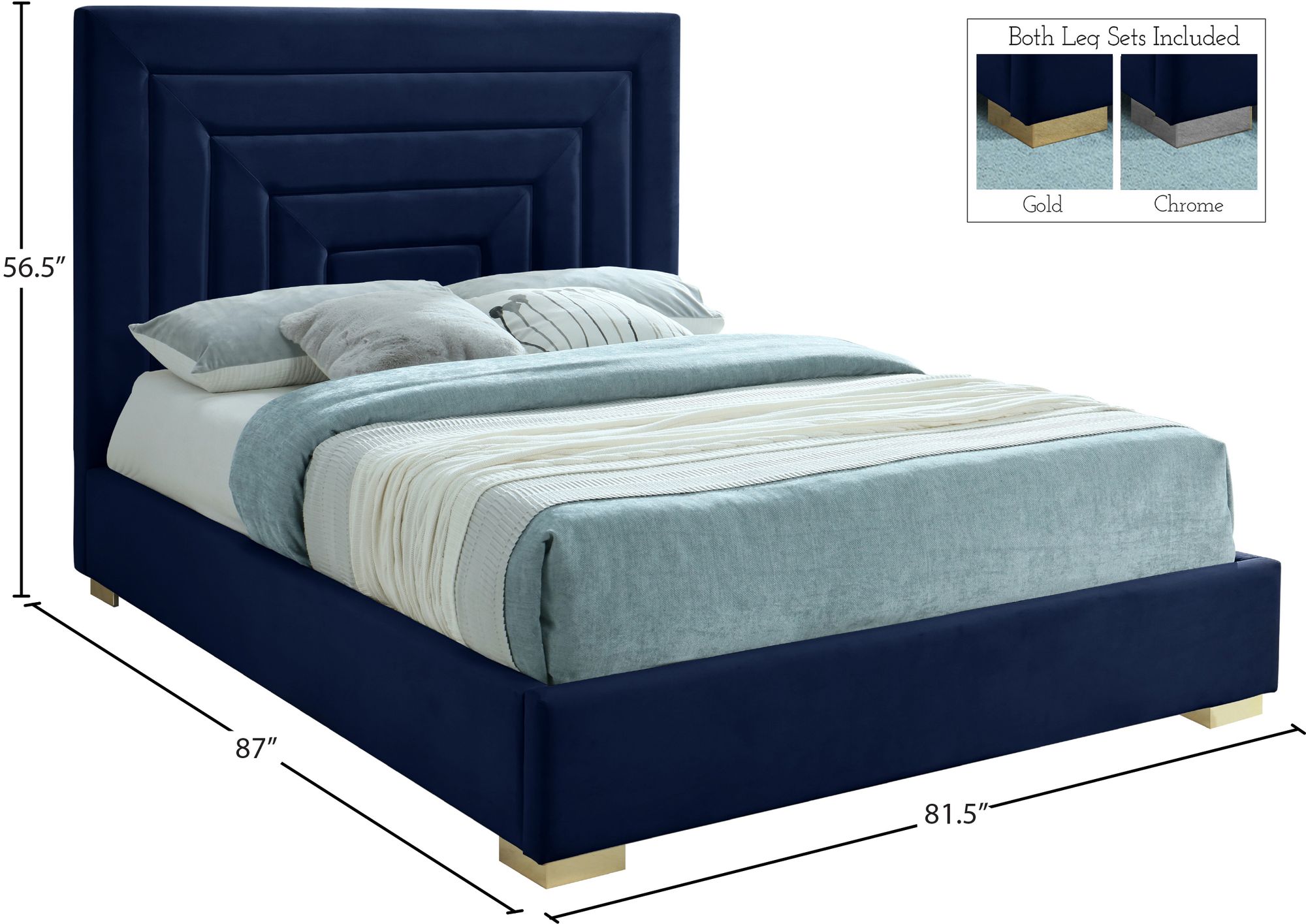 Nora Velvet King Size Bed