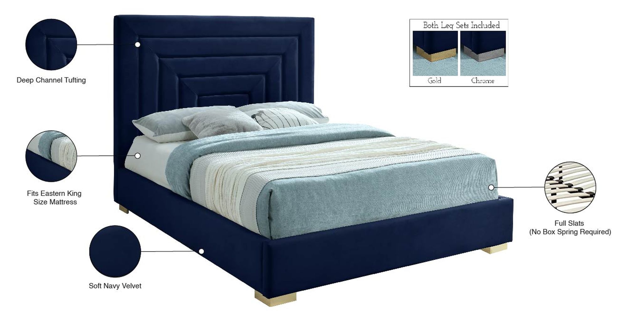 Nora Velvet King Size Bed
