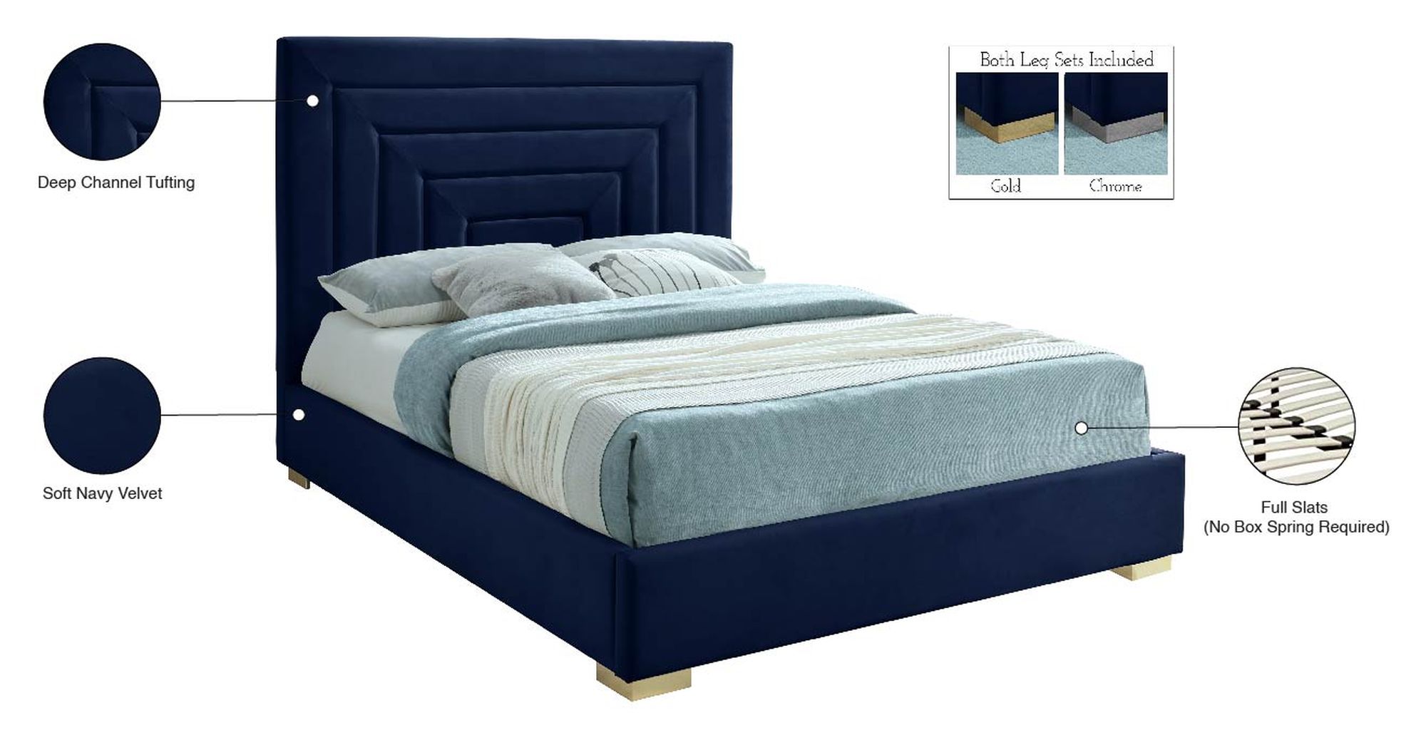 Nora Velvet Queen Size Bed