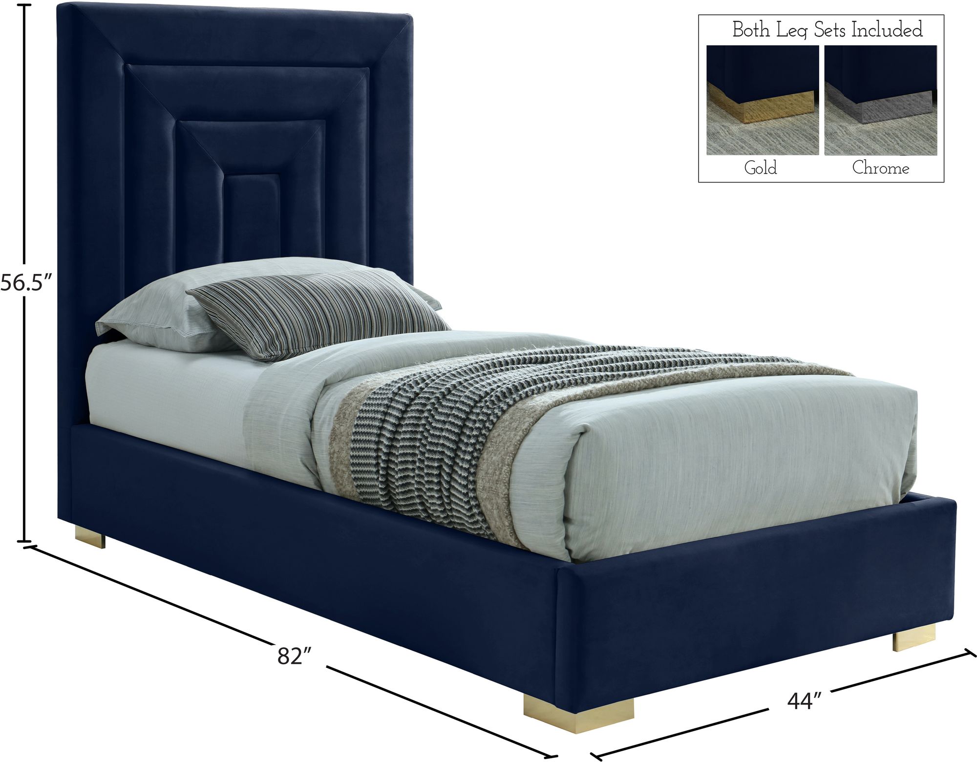 Nora Velvet Twin Size Bed