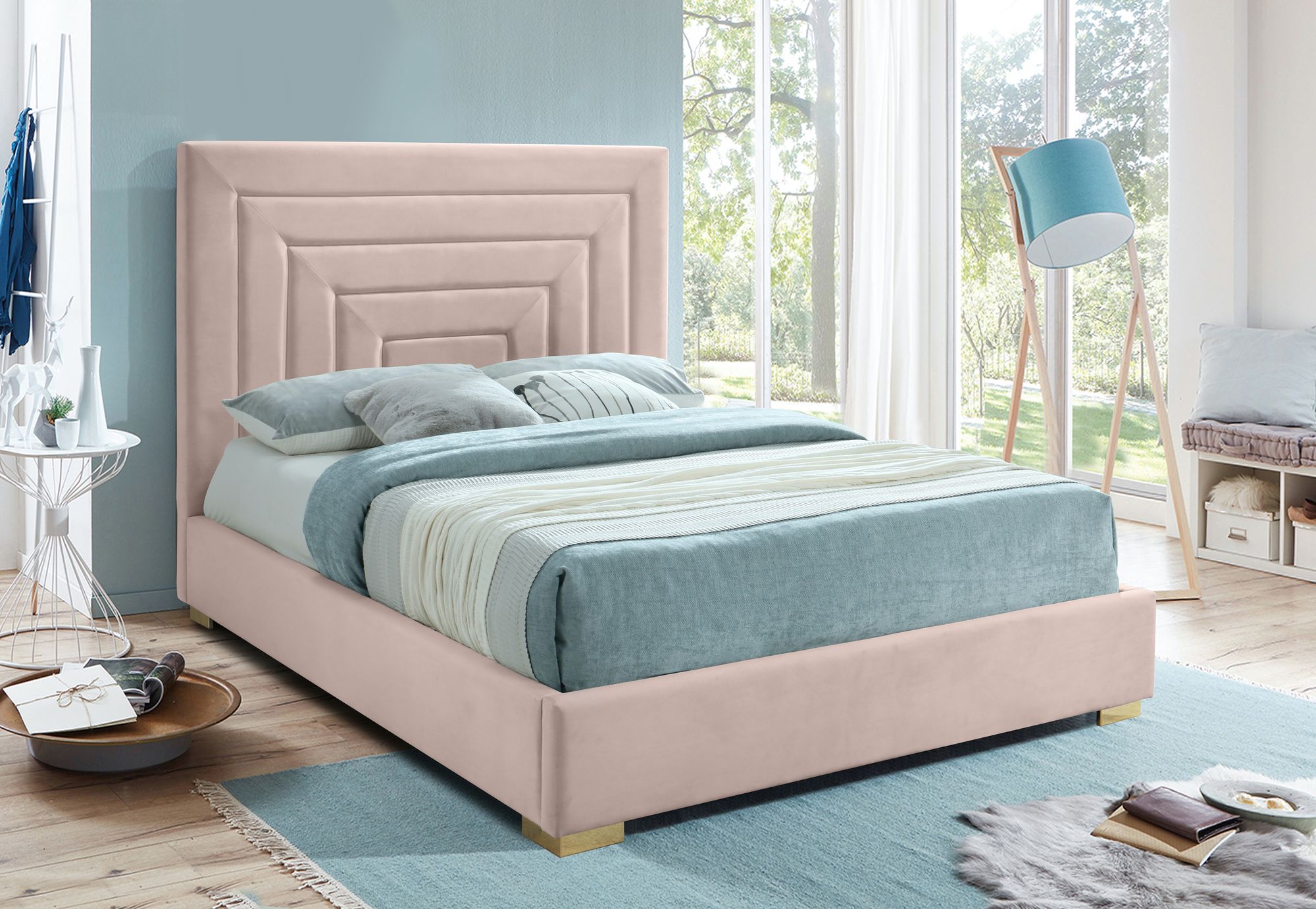 Nora Velvet King Size Bed