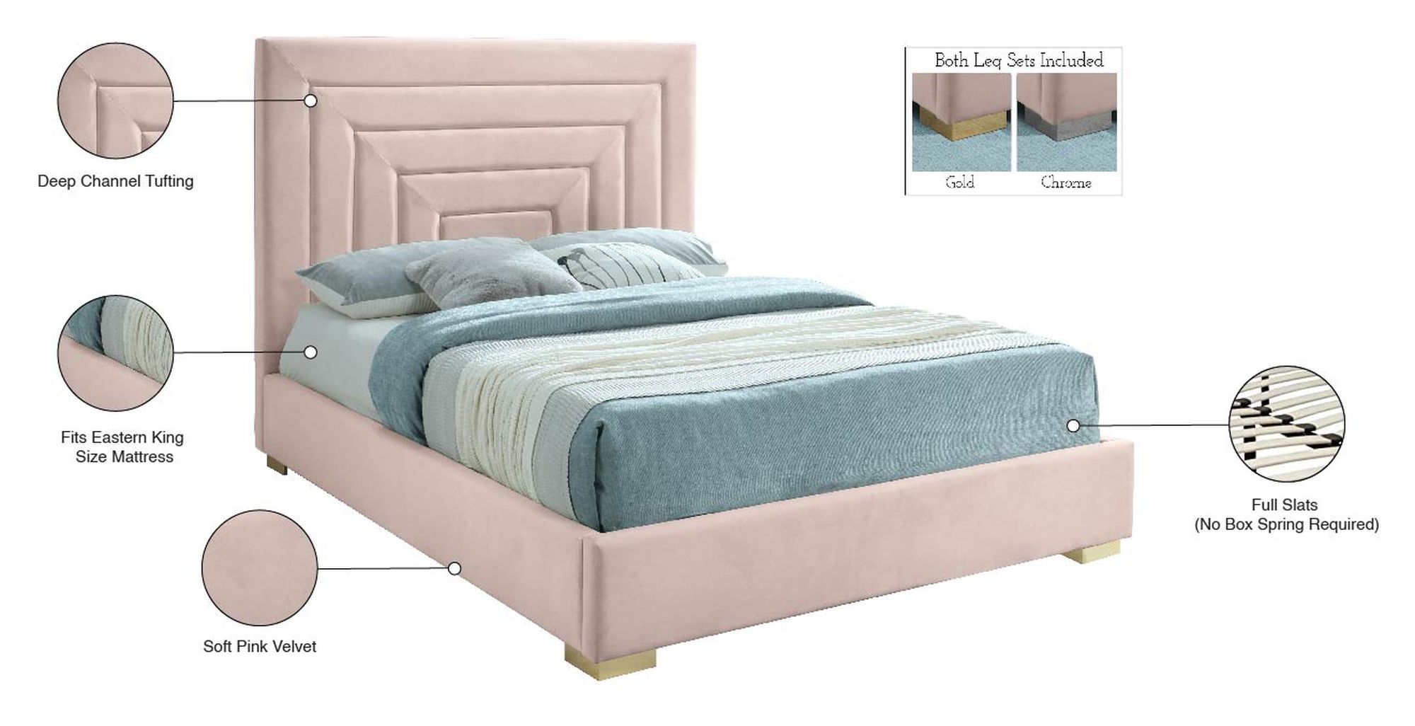 Nora Velvet King Size Bed