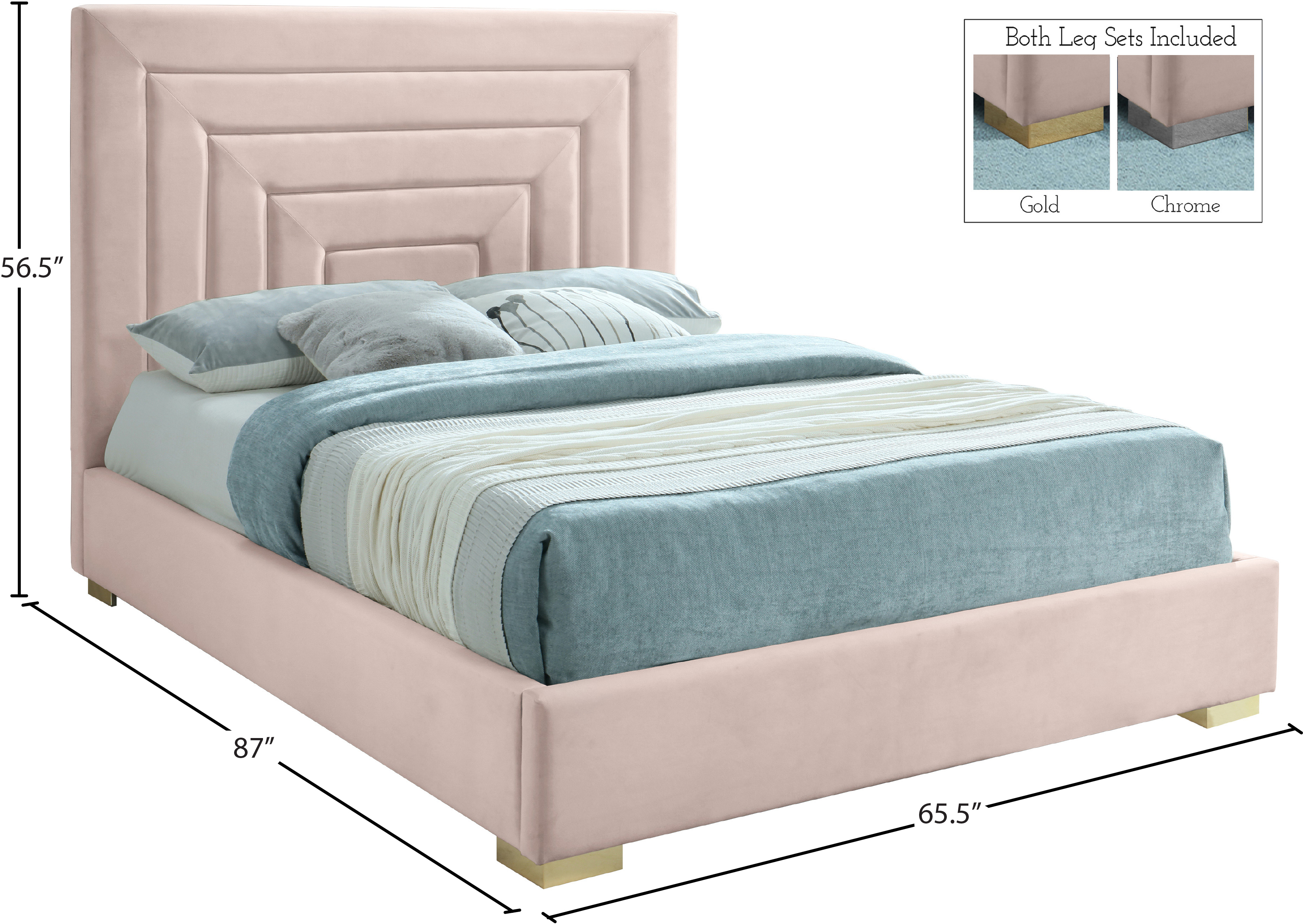 Nora Velvet Queen Size Bed