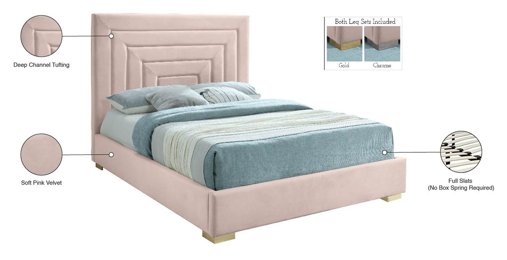 Nora Velvet Queen Size Bed